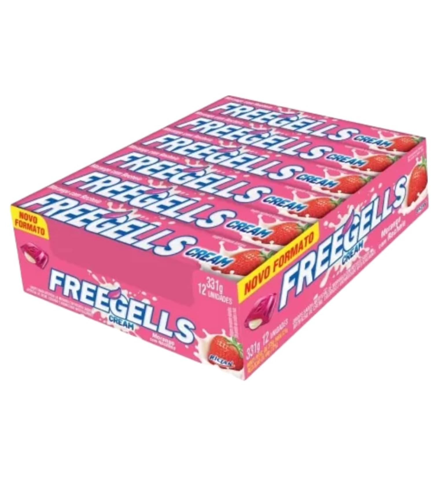 Freegells Strawberry Cream Filled Drops - Hard Candy - 12 units - Imported by Lecsa Specialty Snacks - Buy Online on GoSupps.com