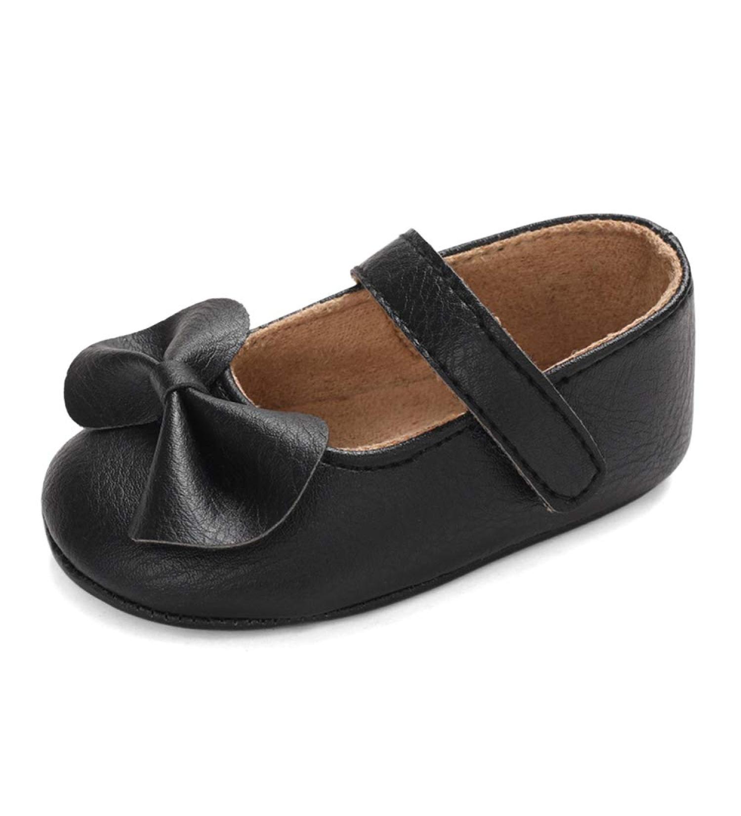 LACOFIA Baby Girls Anti-Slip Mary Jane Shoes | Infant Princess Party Prewalkers 6-12 Months | Bowknot Design | C Black - Buy Online on GoSupps.com