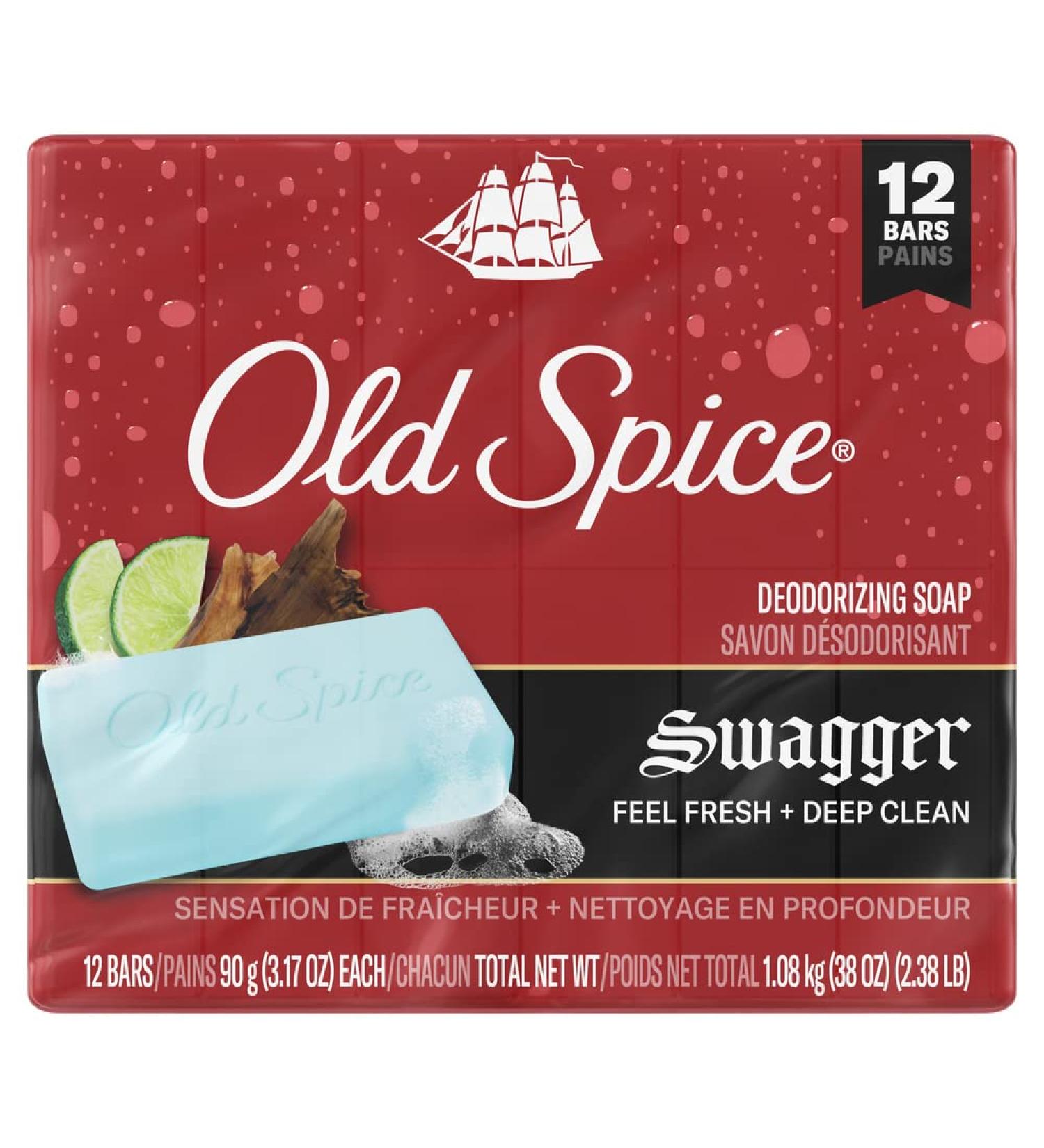 Old Spice Men's Bar Soap Swagger - 3.17oz | Pack of 12 | International Shipping Available - Buy Online on GoSupps.com