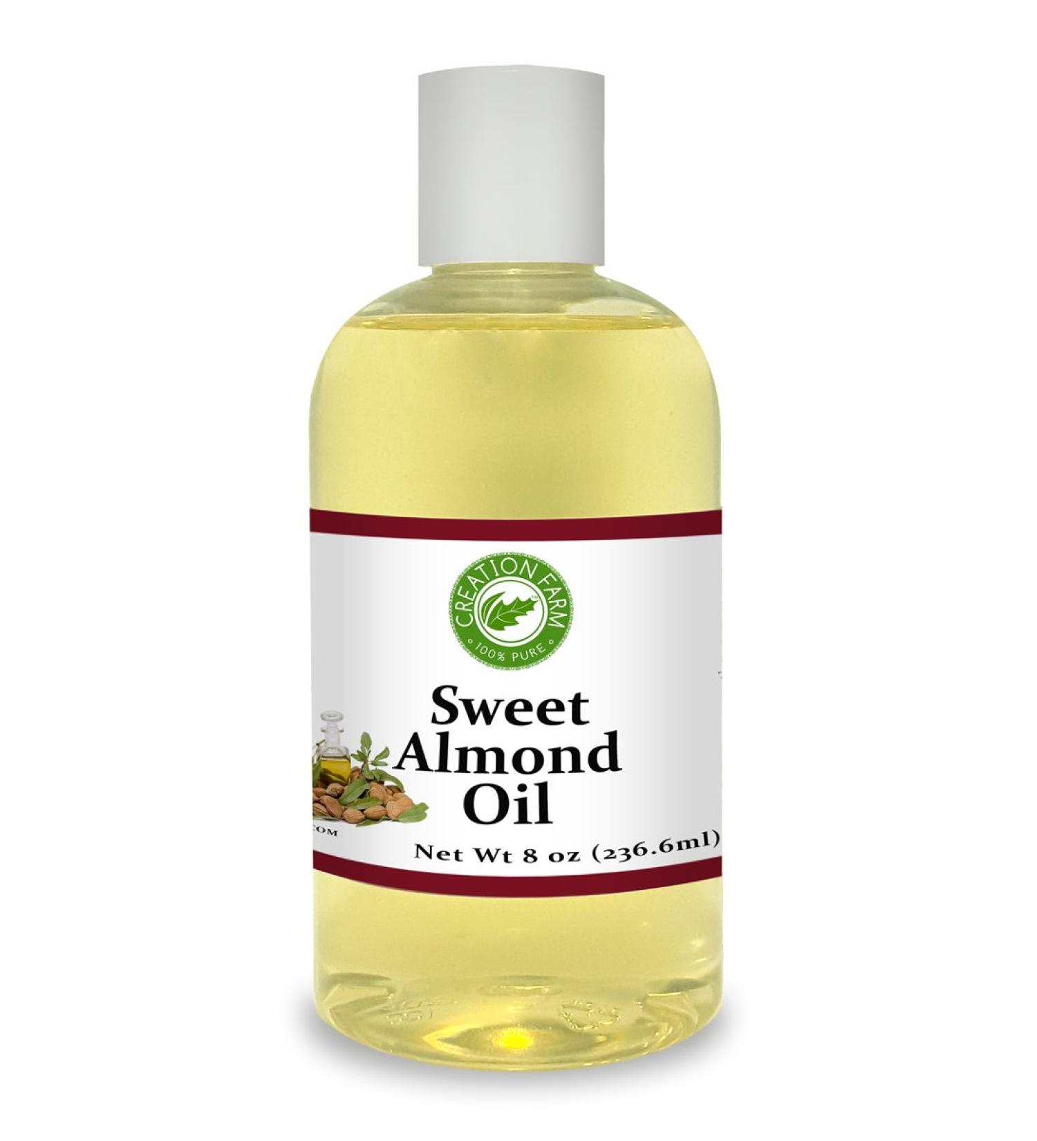 Sweet Almond Oil 8 oz. Creation Farm 100% Pure Aromatherapy Natural Skin Care Carrier Oil - Aceite de Almendras Dulces Portador
