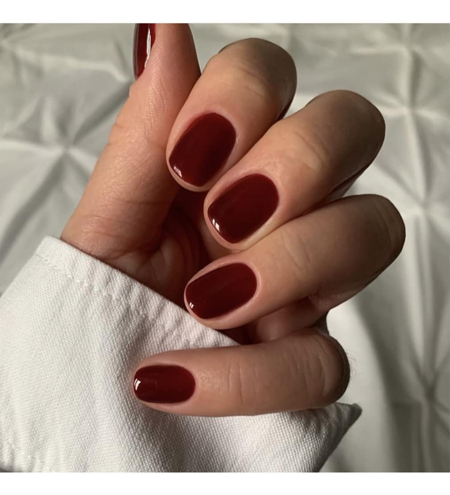 Sethexy 24pcs Velvet Red Square Press-On Nails | Glossy Pure Color Acrylic False Nails for Women & Girls - Buy Online on GoSupps.com