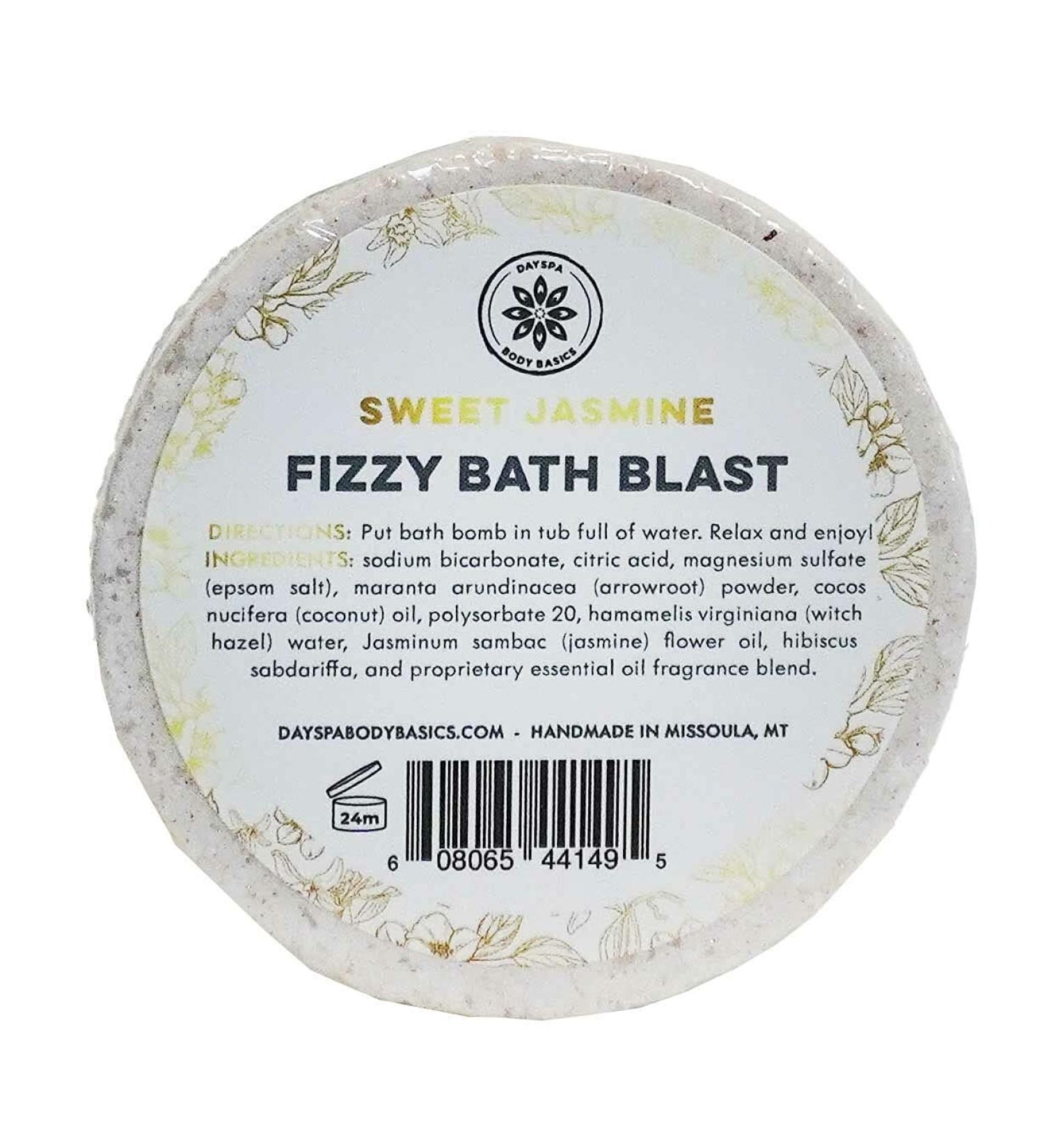 Soothing Jasmine Fizzy Bath Bomb | Vegan, Hypoallergenic, Handmade in USA with Pure Essential Oils - Buy Online on GoSupps.com