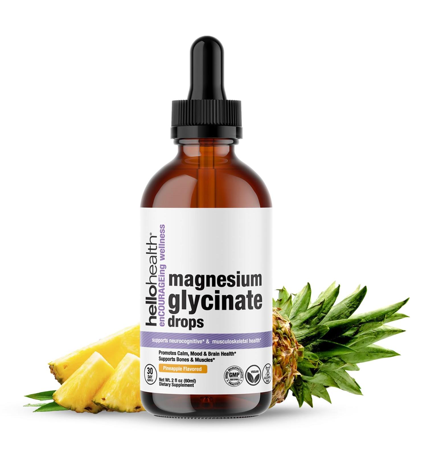 Kids Magnesium Drops Magnesium Supplement Glycinate Liquid for Women Men & Kids magnesio Bisglycinate 100 mg for Natural Calm Muscle Recovery Liquid Vitamins (30 Days) Pineapple Flavour - Buy Online on GoSupps.com