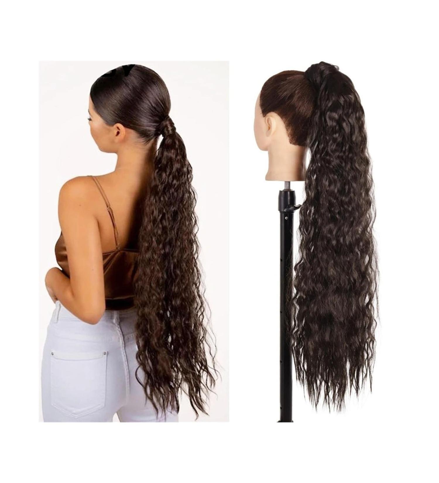 Ponytail Extensions Corn Wave Ponytail Hair Extensions - 22/34 Inch Long Wavy Curly Wrap Around Pony Tail Clip In Natural Synthetic Wavy Hairpiece for Women for Women (Color : 4 Size : 22Inch-55cm 22Inch-55cm 4 - Buy Online on GoSupps.com