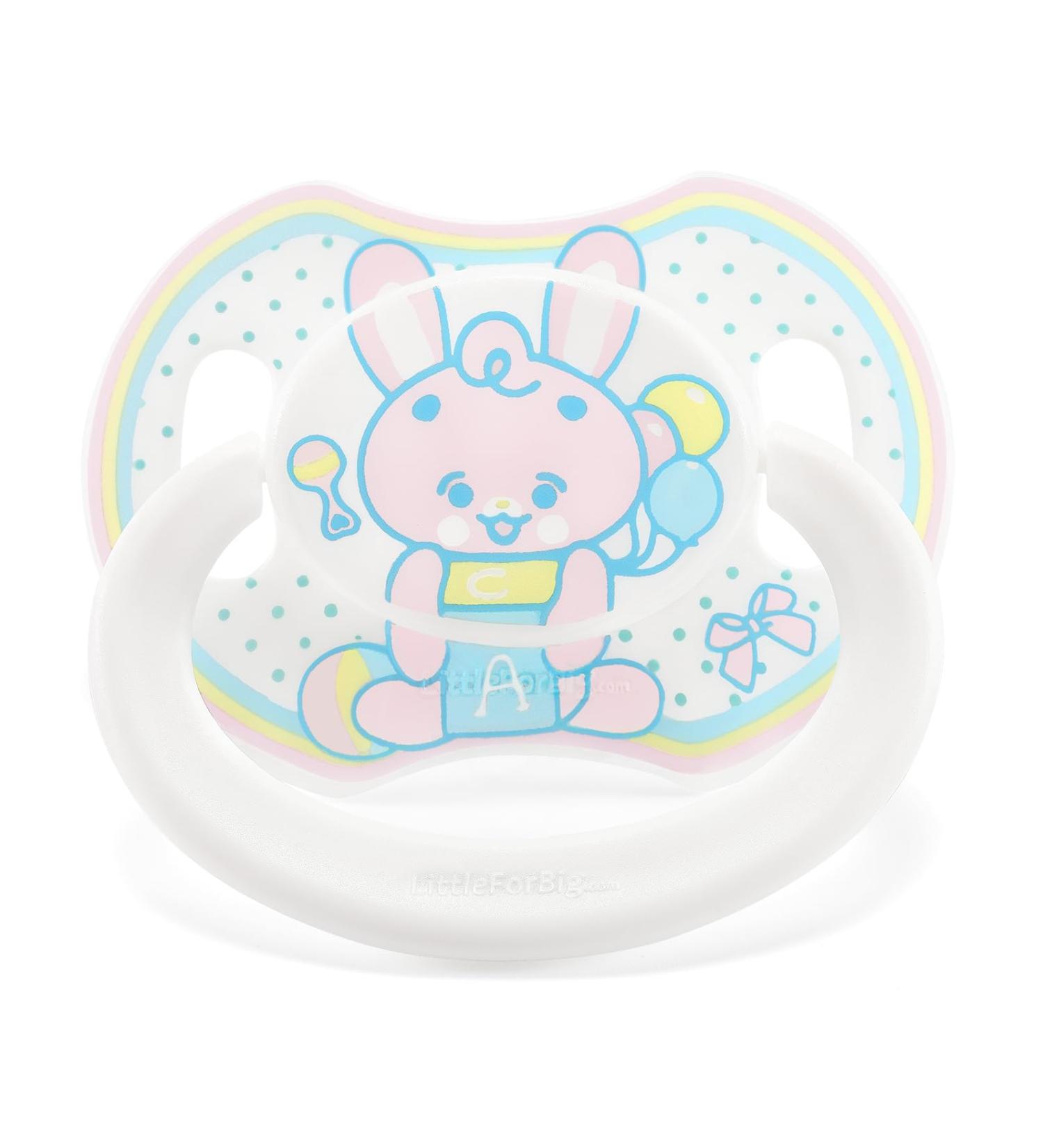 Buy LittleForBig Large Shield Pacifier Generation II - Adult Size Baby Rabbit Pattern Pink | International Shipping Available - Buy Online on GoSupps.com