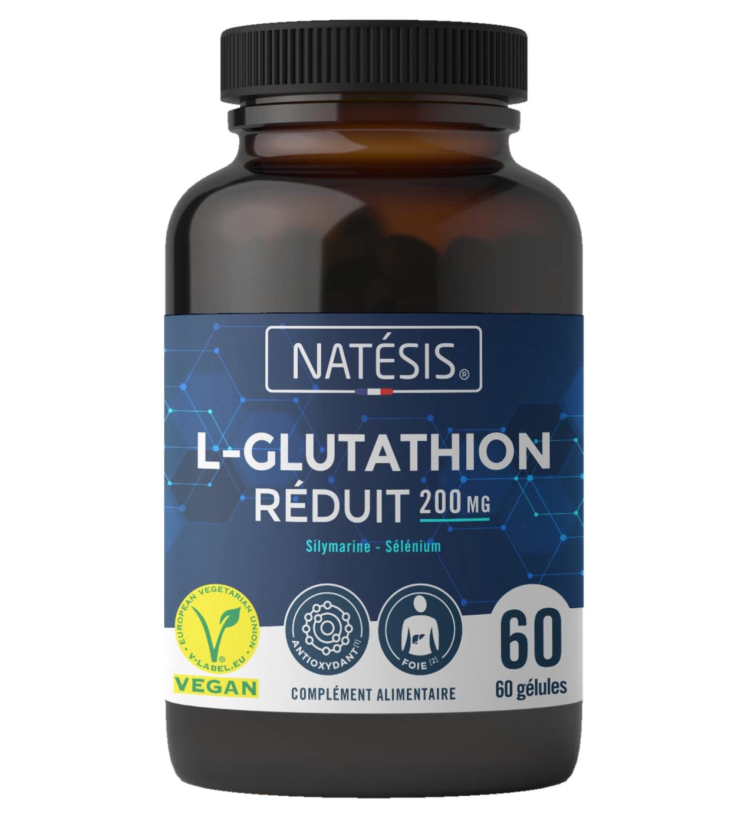 NATESIS ANTIOXYDANT & DETOX - L-Glutathion R DUIT 98% - Chardon-Marie Silymarine 80% - S l nium - D toxifie Foie Corps - Prot ge R g n re Beaut de la Peau - VEGAN - Fabriqu en France - Buy Online on GoSupps.com