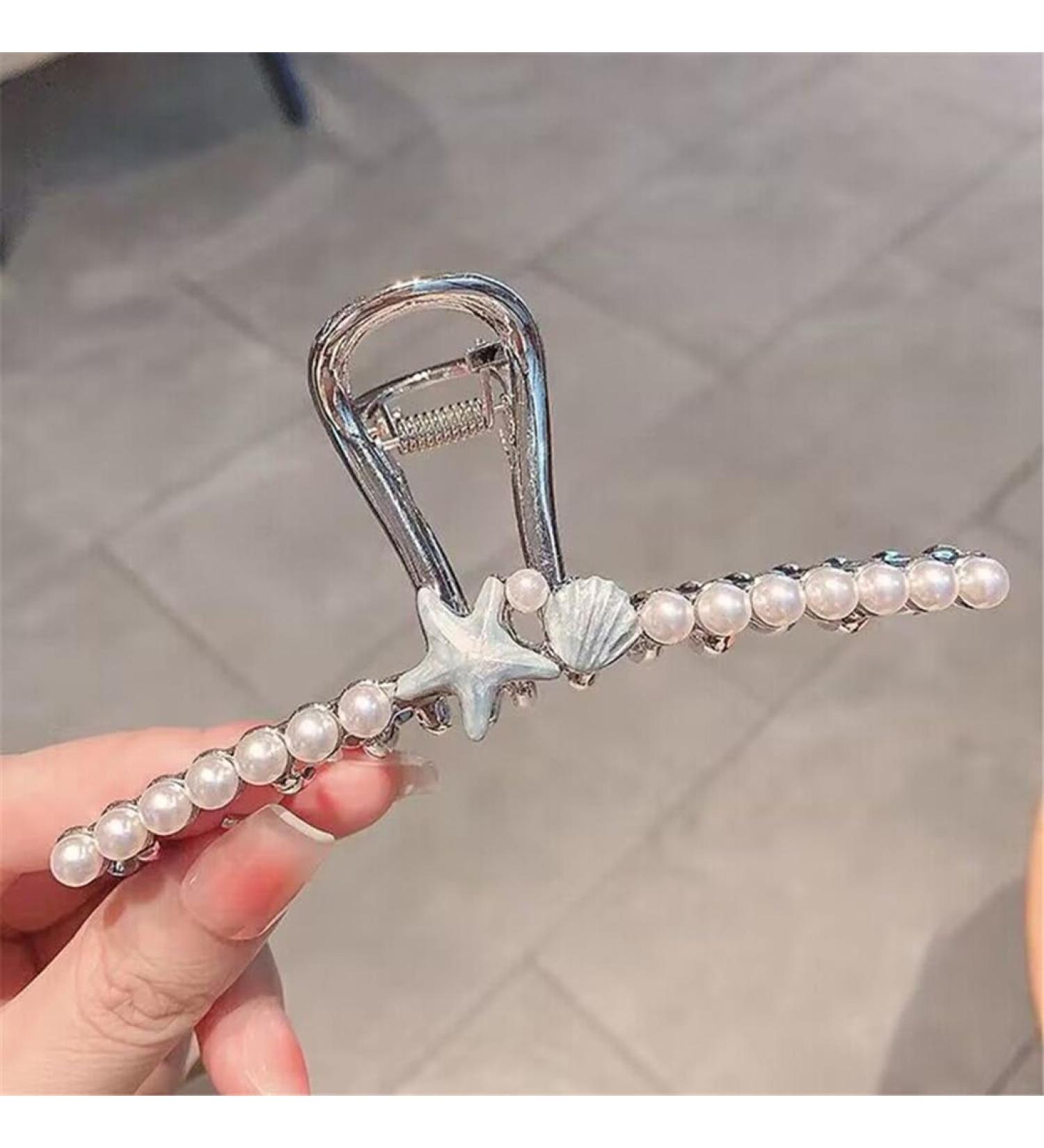 Hair Pins For Women Fish Tail Hair Claw Clip Exquisite Crystal Pearl Hair Clip Hairgrip Barrette For Women's Hair Accessories Jewelry (Color : S 4) - Buy Online on GoSupps.com