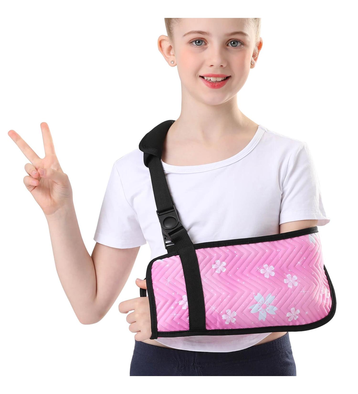 Kids Arm Sling for Shoulder Injury - Cute Pink Medical Brace with Rotatable Buckle - Girls' Shoulder Immobilizer - Buy Online on GoSupps.com