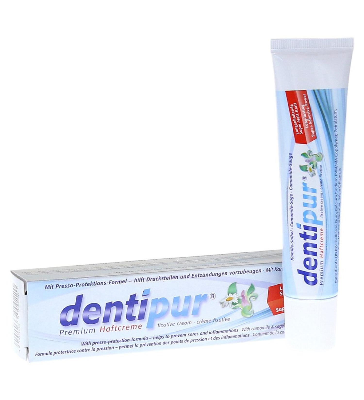 Dentipur Premium Adhesive Cream - Long-Lasting Hold for Dentures | International Shipping Available - Buy Online on GoSupps.com