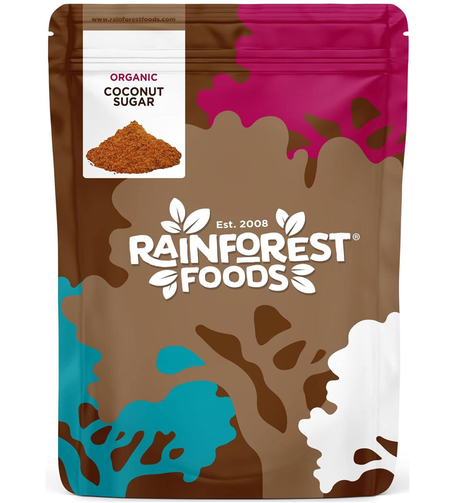 Organic Coconut Blossom Sugar 1.8kg | Rainforest Foods - Premium Natural Sweetener - Buy Online on GoSupps.com