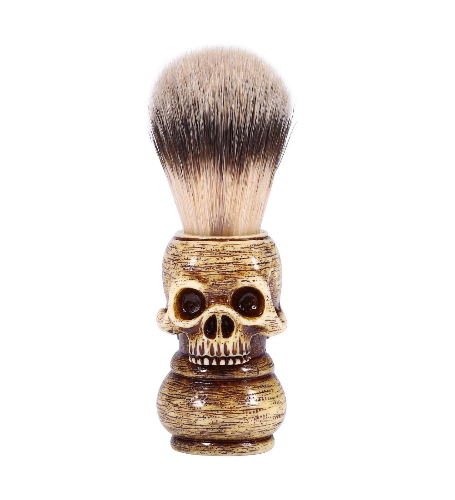 Biuzi Skull Head Shaving Brush | Premium Beard & Wet Shave Brush for Men - Perfect for Salon & Home Use - Buy Online on GoSupps.com