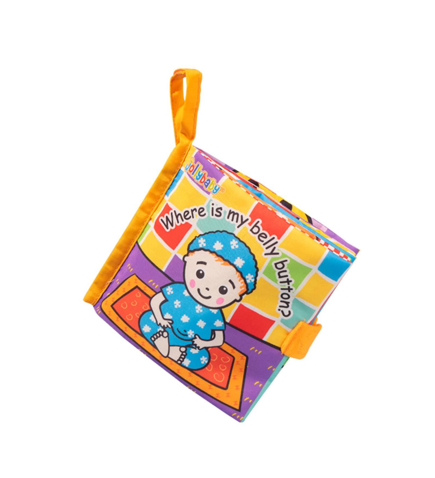 Jollybaby Baby Peek-a-Boo Cloth Book | Touch & Feel Soft Book for Infants | Interactive Stroller Toy Where is My Belly Button - Buy Online on GoSupps.com