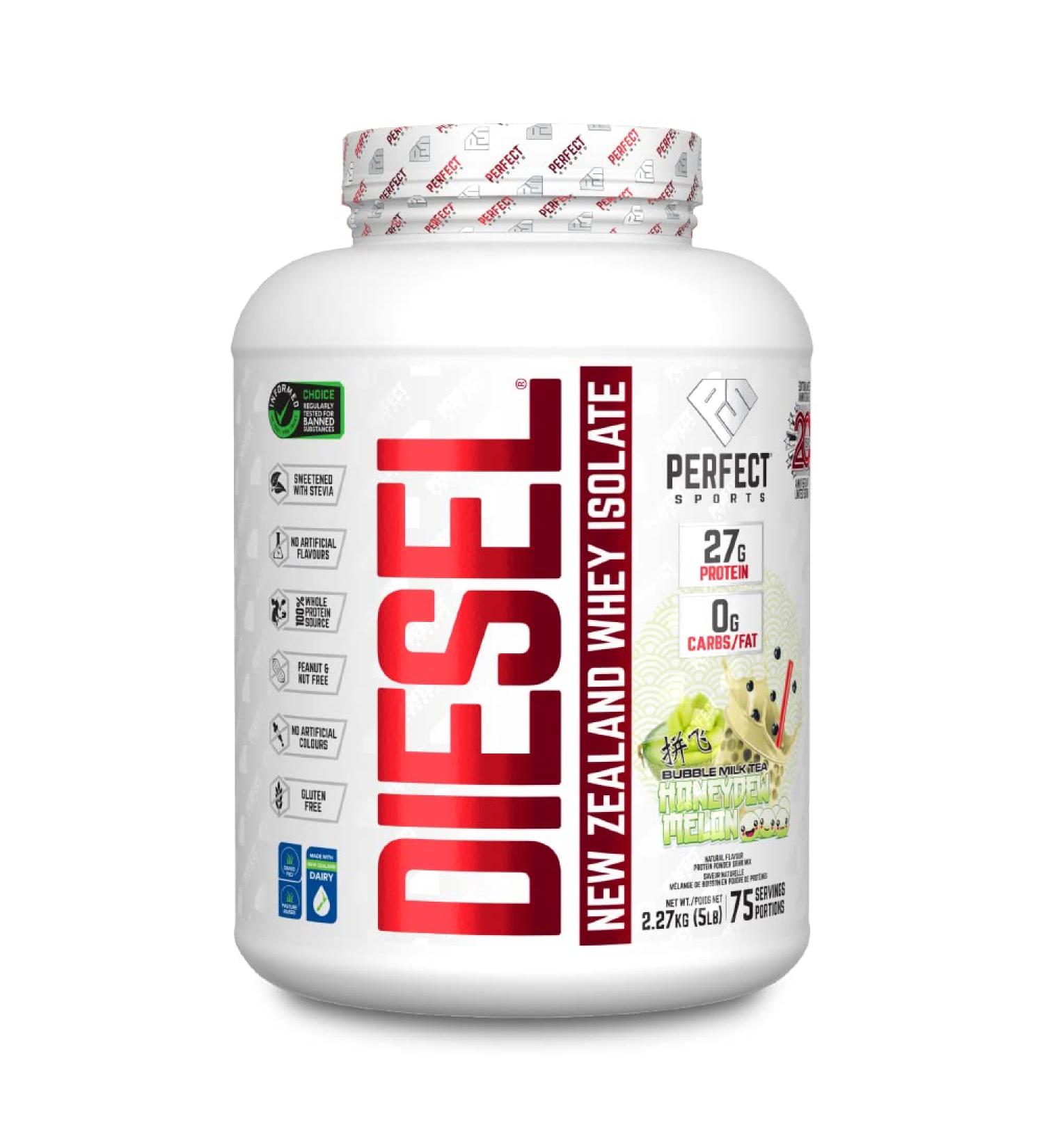 DIESEL - New Zealand Whey Protein Isolate 5lb Honeydew Melon Honeydew Melon 2.27 kg (Pack of 1) - Buy Online on GoSupps.com