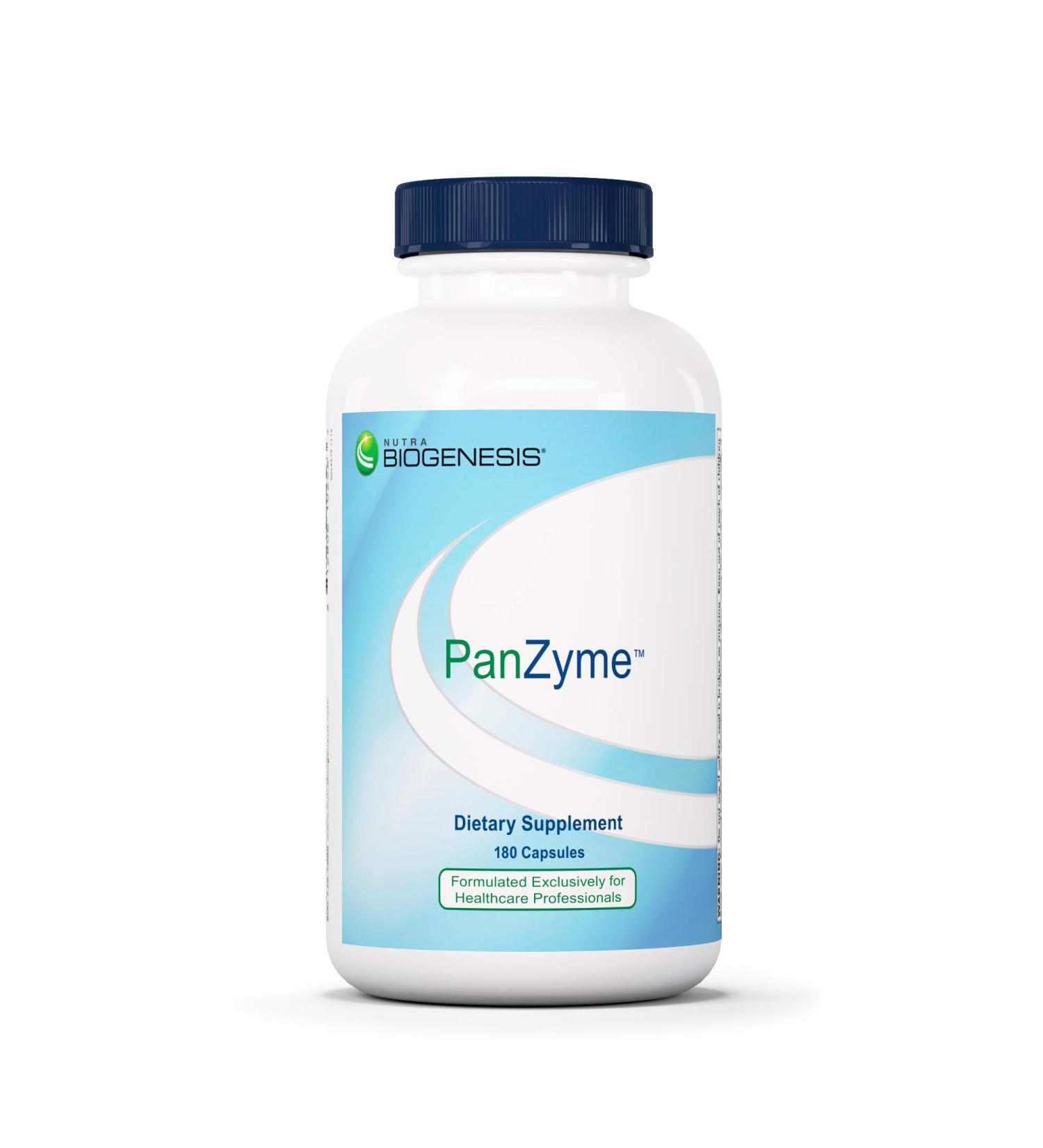 Nutra Biogenesis PanZyme - Betaine HCL with Pepsin Pancreatin Lipase and Protease Cellular Energy Nervous System and Metabolic Health Support - 180 Capsules - Buy Online on GoSupps.com