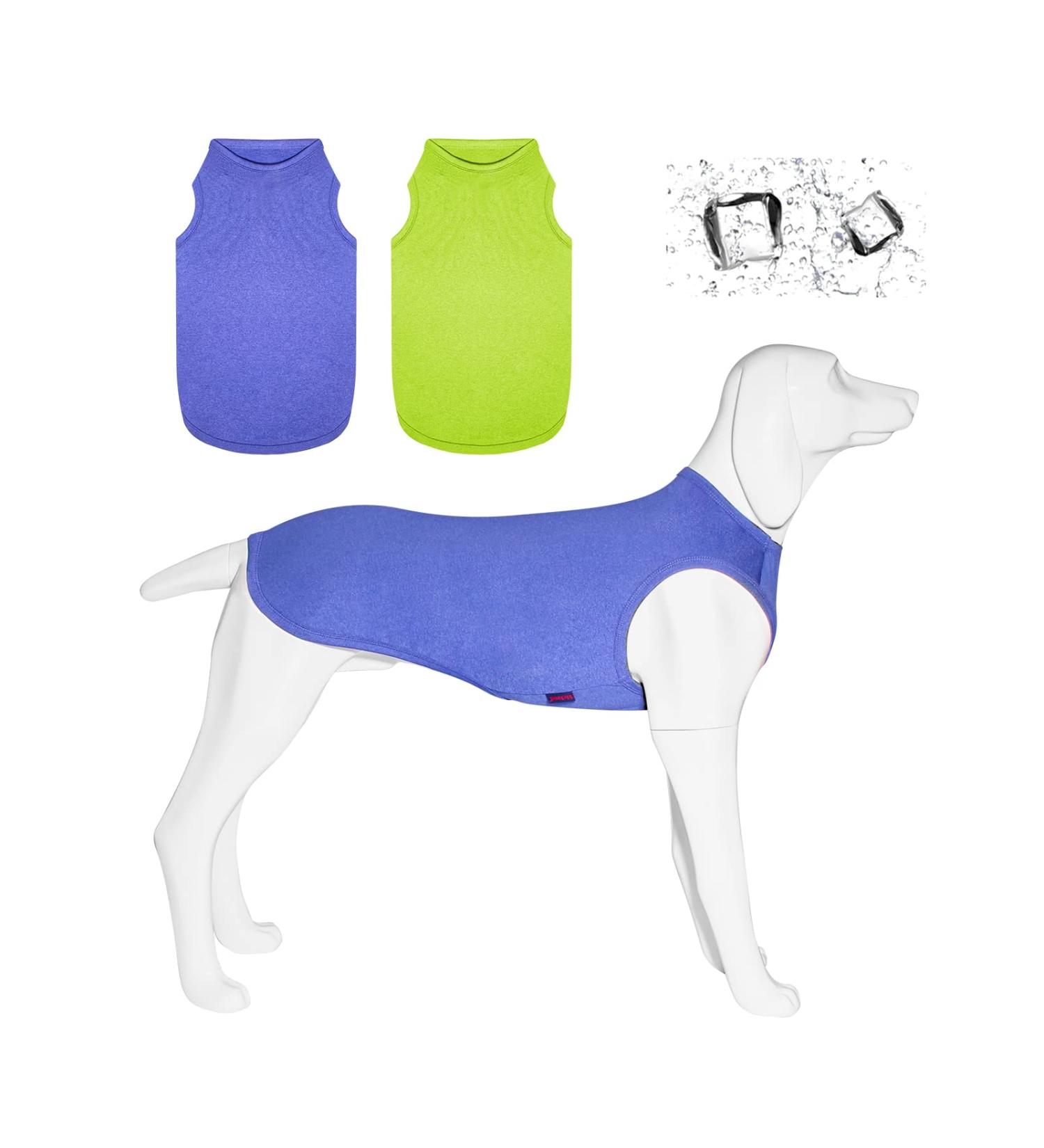 Kickred 2 Pack Summer Dog Shirts - Fast Drying Breathable Pet Sleeves & Light Stretchable Tank Tops for Dogs - Perfect for Young Girls (Deep Blue + Dark Green L) - Buy Online on GoSupps.com