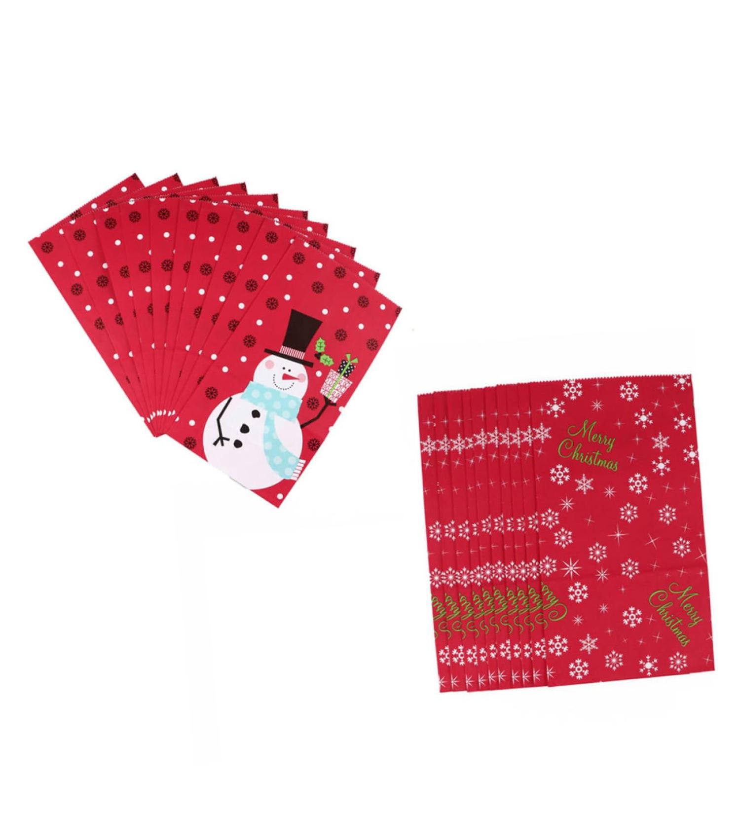 LALAFINA 20pcs Christmas Paper Bag Candy Bags Cute Christmas Goodie Bag Christmas Candy Pouch Kraft Paper - Buy Online on GoSupps.com