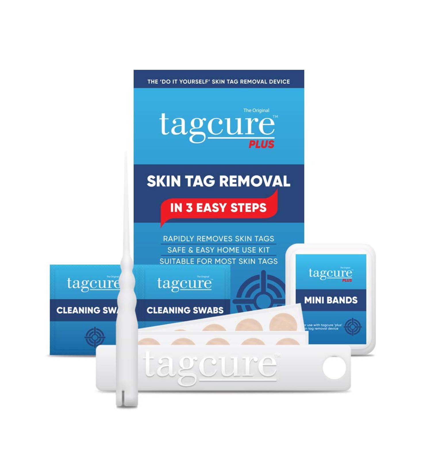 Tagcure Skin Tags Remover Kit - Easy Wart Mole & Skin Tag Removal at Home - 'Plus' Device for 0.5cm+ Skin Tags - Buy Online on GoSupps.com