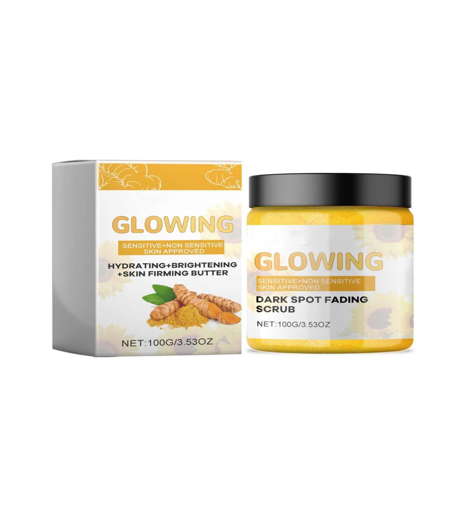 3 in 1 Turmeric Glow Skincare Set | Natural Exfoliating Face Scrub Nourishing Glow Butter & Hydrating Face Wash | International Shipping - Buy Online on GoSupps.com