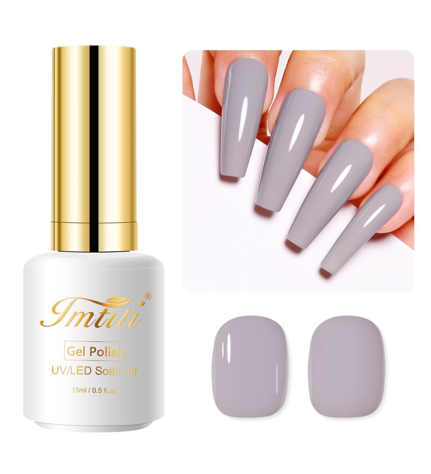 Imtiti Nude Gel Nail Polish 15ML Grey Gel Polish Autumn Winter Gel Nail Polish Soak Off LED UV Nail Gel Polish DIY Nail Art Starter Manicure Salon Gel Nail Kit - Buy Online on GoSupps.com