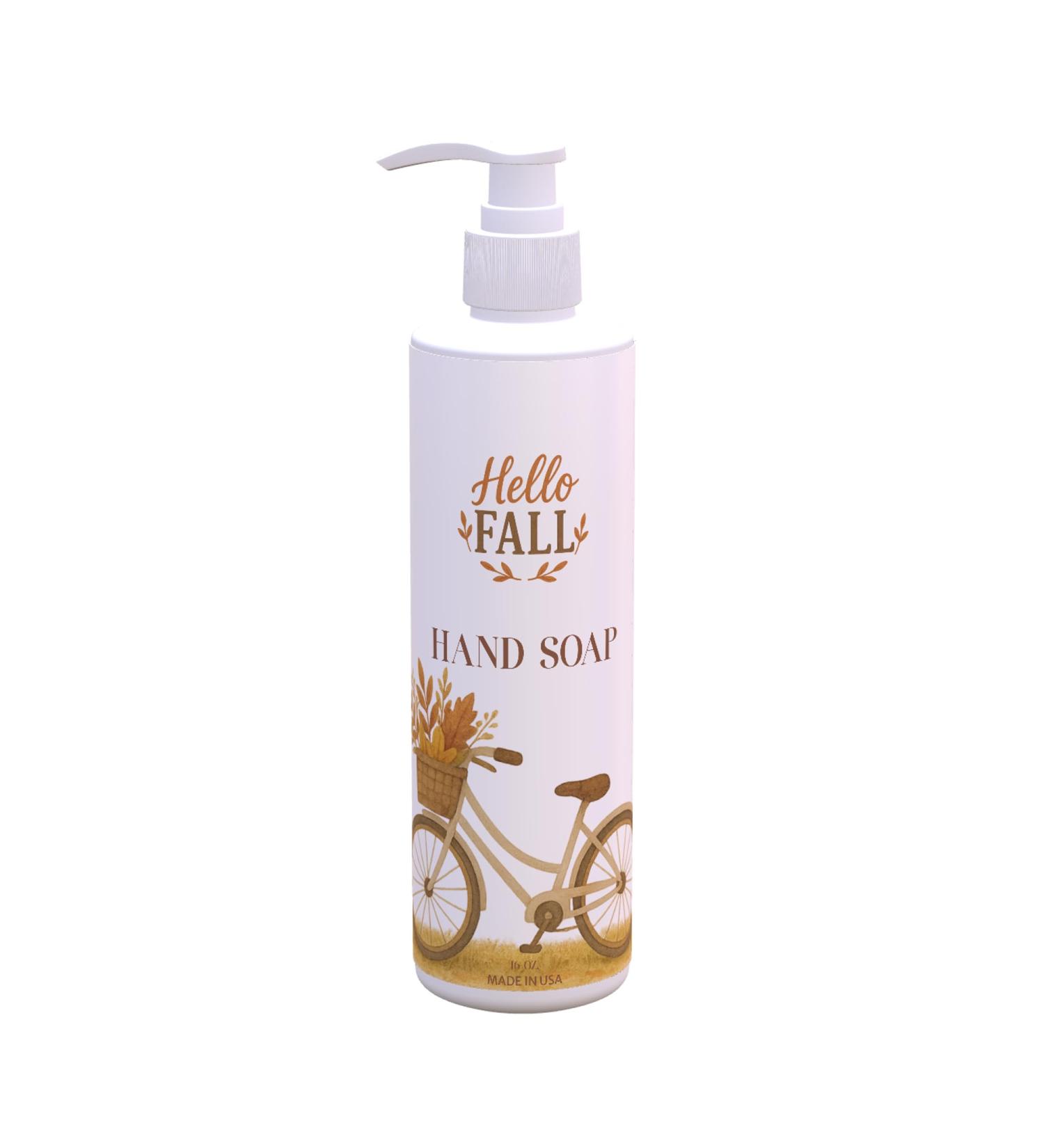 Fall Hand Soap Fall Bike Design | Fresh Green Tea & Lemon Scent | 16 oz Pump Bottle | Whimsical Autumn Decor for Guest Bathrooms & Powder Rooms | Paraben-Free Made in USA - Buy Online on GoSupps.com