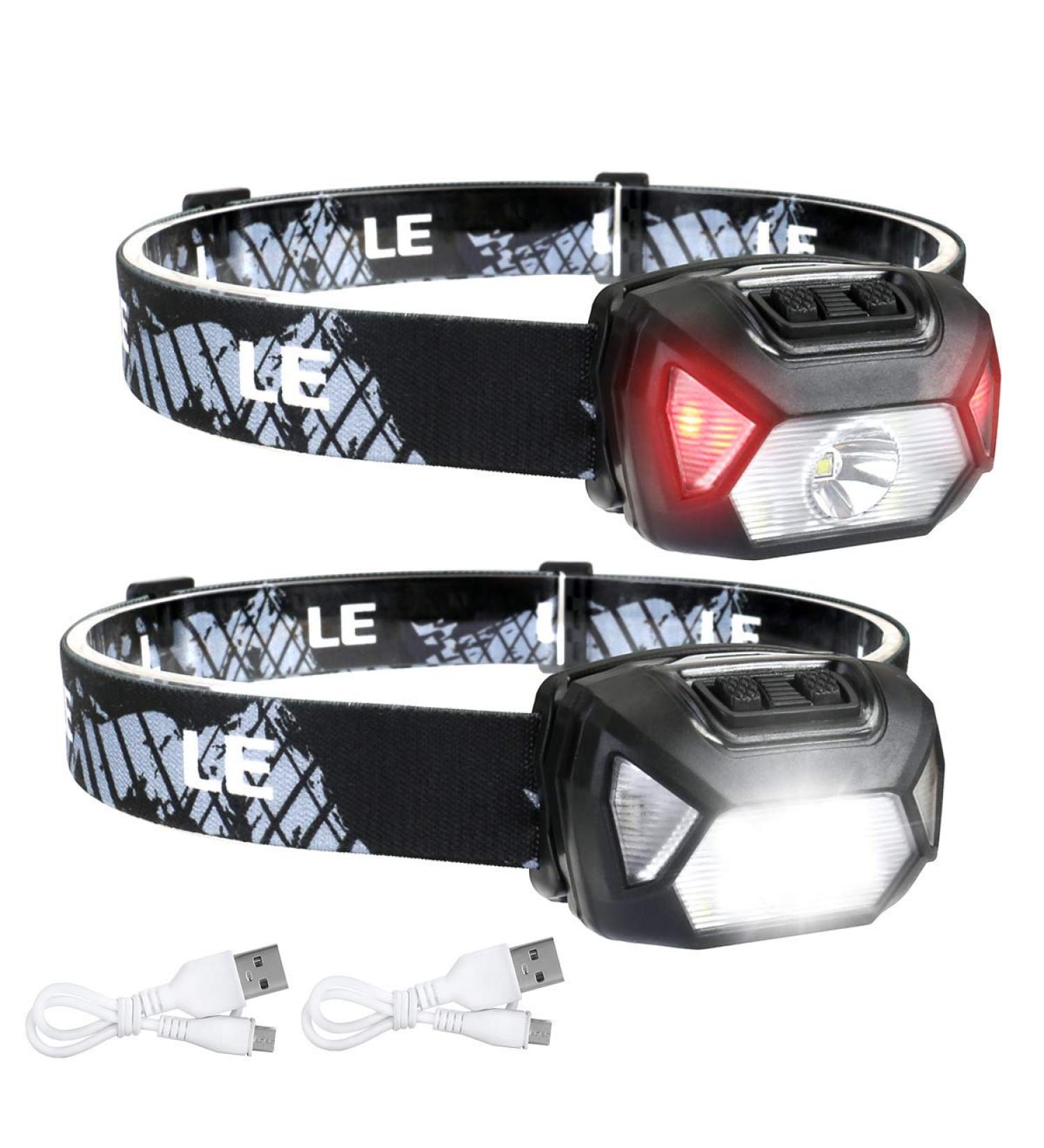 Rechargeable LED Headlamp for Camping & Hiking | Waterproof Headlight with 6 Modes & Adjustable Headband - USB Cable Included - Buy Online on GoSupps.com