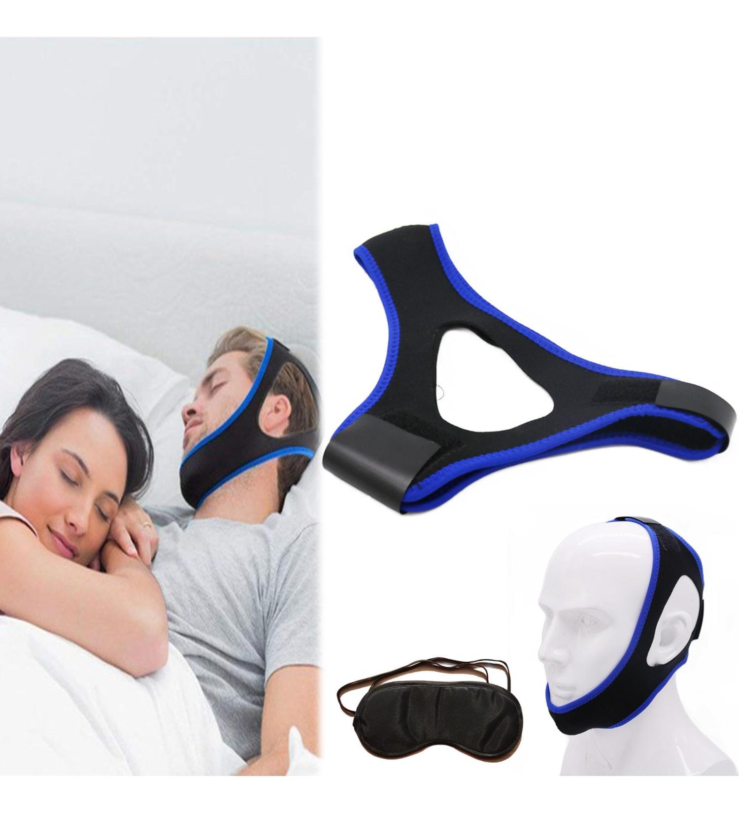 Veralabs Airflow Jaw Strap & Sleep Mask - Improve Sleep with Chin Support (Black & Blue) | International Shipping - Buy Online on GoSupps.com