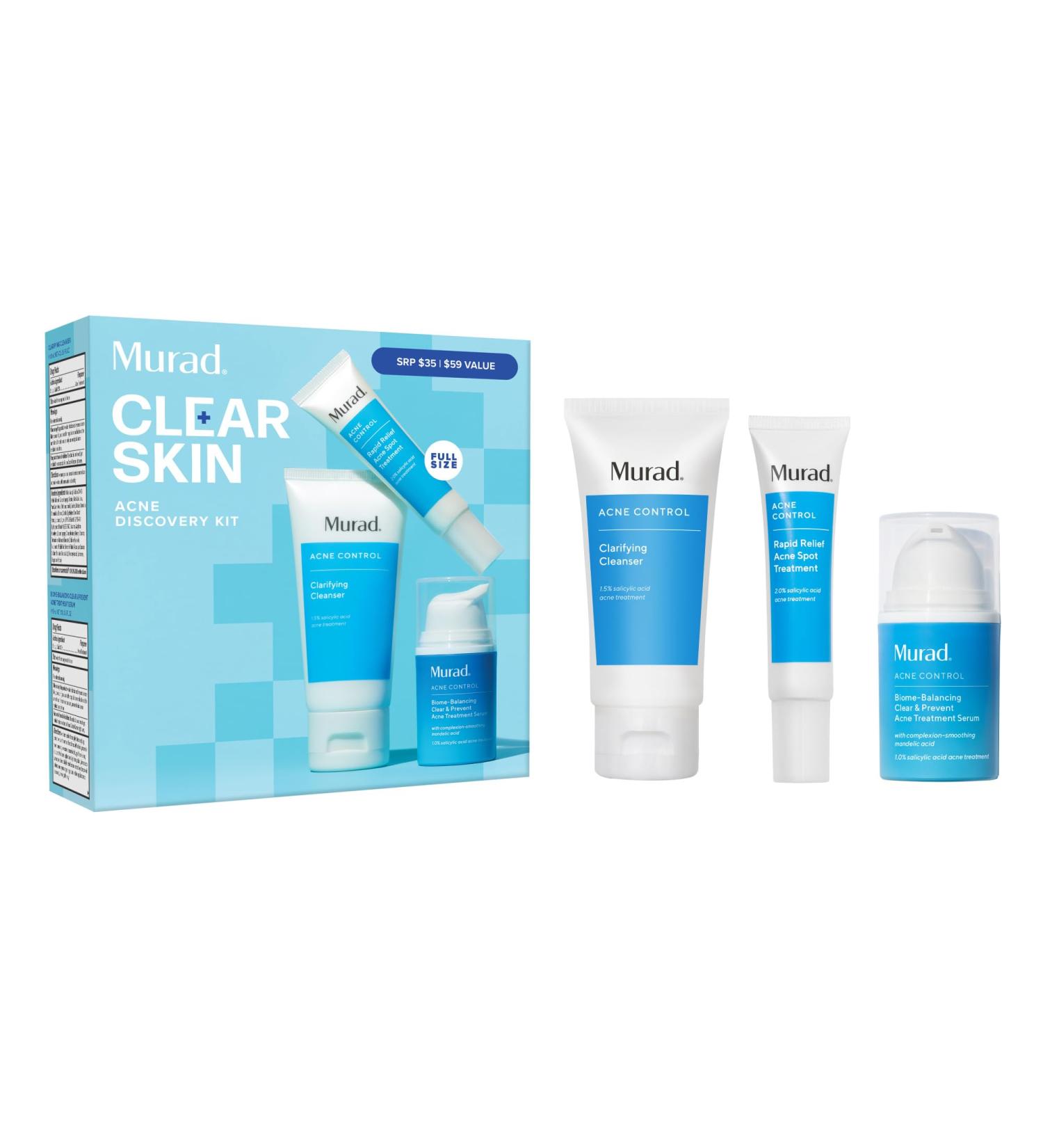 Acne Treatment Trial Kit Salicylic Acid & Mandelic Acid for Clear Skin Oil Control Spot Treatment & Cleanser Travel Size Skincare for Acne-Prone Skin (3-Piece Clear Skin Kit) - Buy Online on GoSupps.com