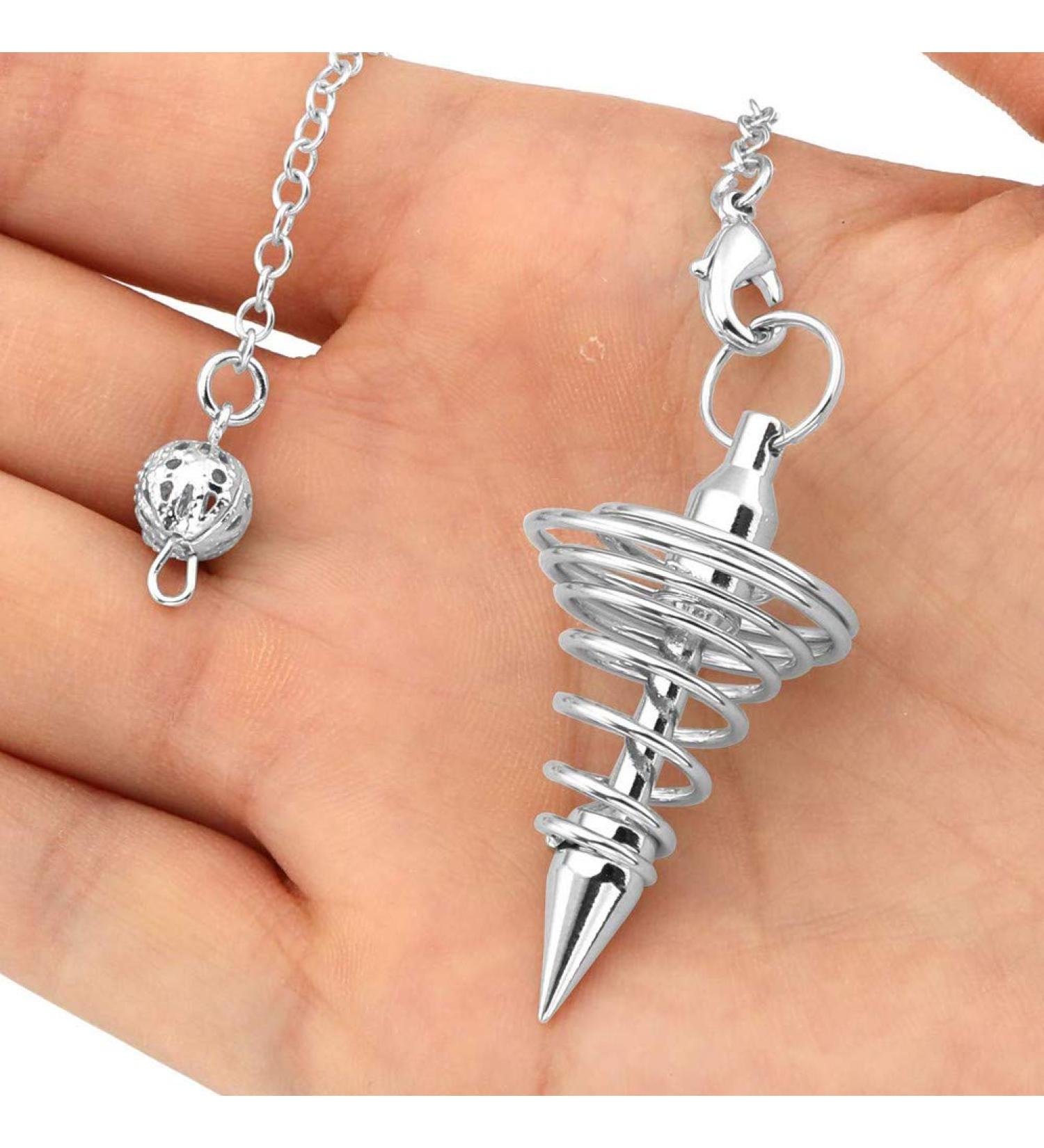 Kufoo White Metal Spiritual Pendulum - Rustproof Portable Healing Chain for Divination | Durable & Exquisite Design - Buy Online on GoSupps.com