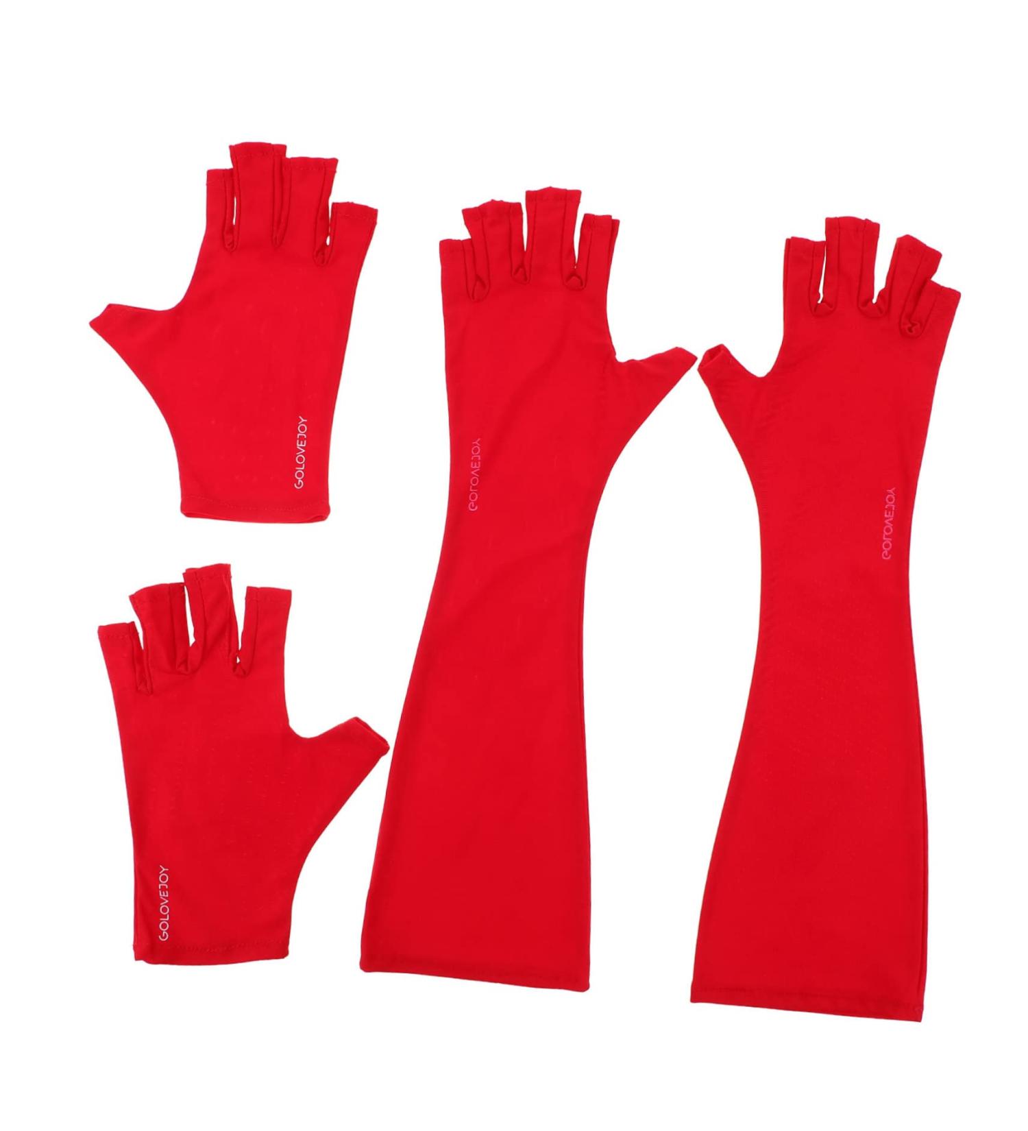 FRCOLOR 2 Pairs Nail Gloves Sunblock Fingerless Gloves Gel Nail Lamp Gloves Nail Lamp Protection Gloves Anti Uv Glove Anti Glove Driving Gloves Nail Gel Hand Guard Dedicated Mj03 Polyester 25X9X0.4CM - Buy Online on GoSupps.com