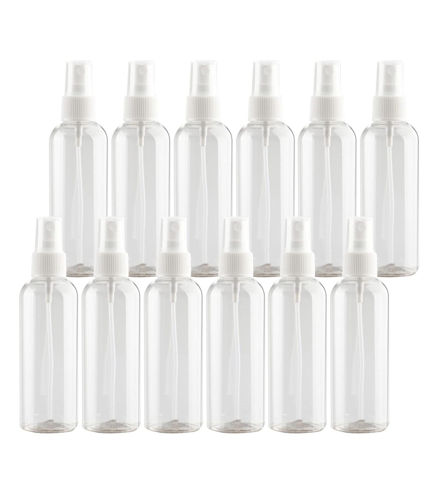 TIANZD 12 Pieces Empty 100 ml Clear PET Plastic Fine Mist Pump Spray Bottles with White Top Portable Sprayer for Perfume Water Cosmetic Travel Containers Refillable 2x Funnel - Buy Online on GoSupps.com