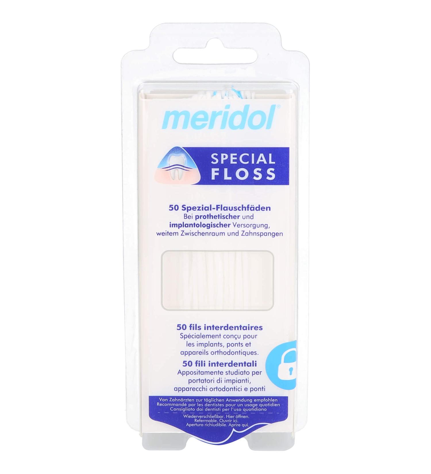 Meridol Special Floss - Fleece Threads 50 Pieces - Optimal Oral Care for All International Shipping - Buy Online on GoSupps.com