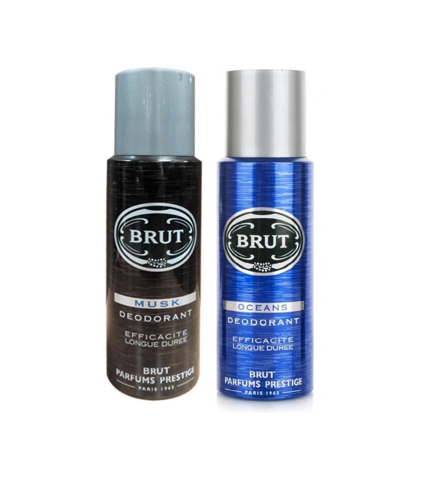 Brut Oceans+Musk Efficacite Longue Duree Deodorant 200Ml(Pack Of 2)