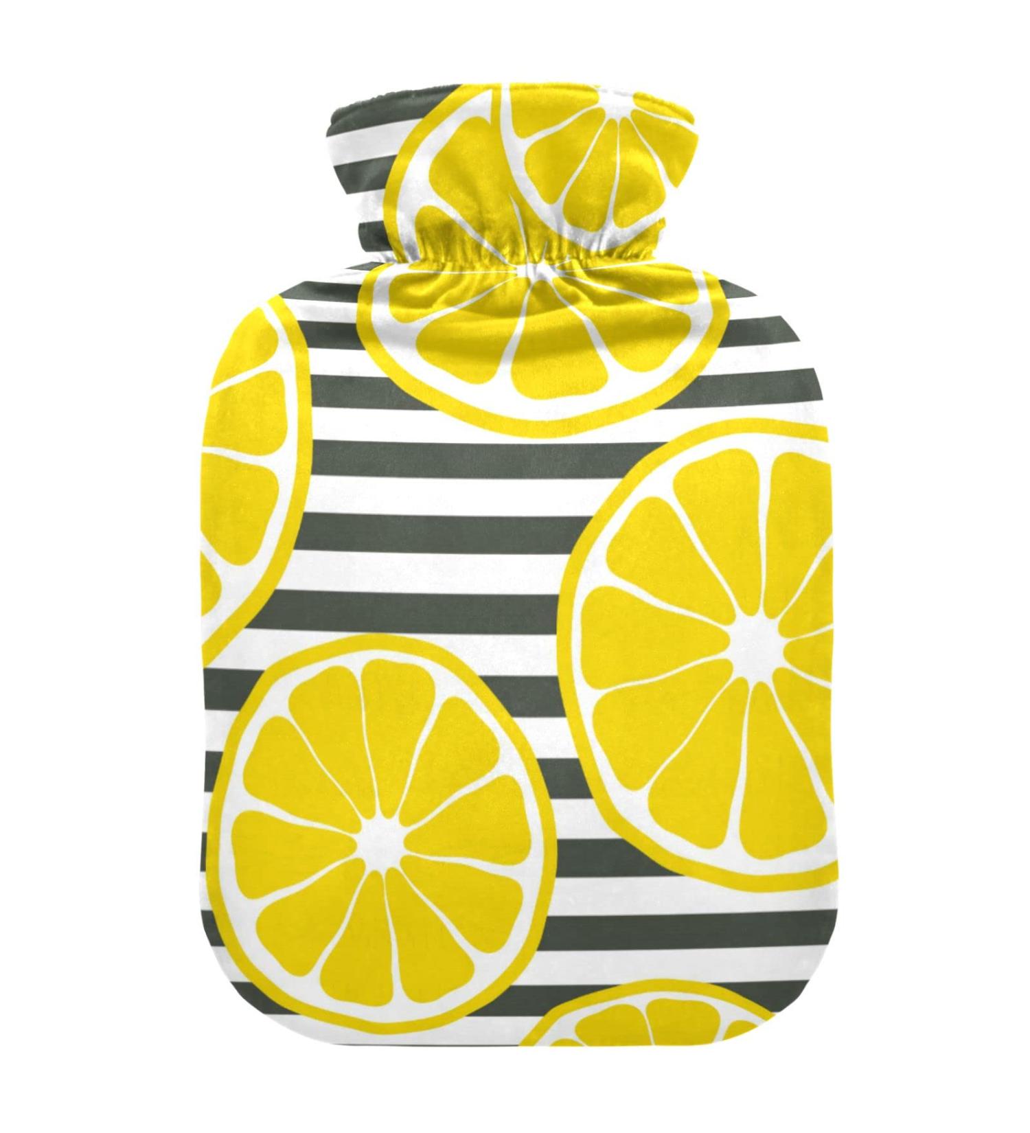 Hot Water Bottle with Cover - Lemon 2L Bag for Pain Relief Sore Muscles & Arthritis - Buy Online on GoSupps.com