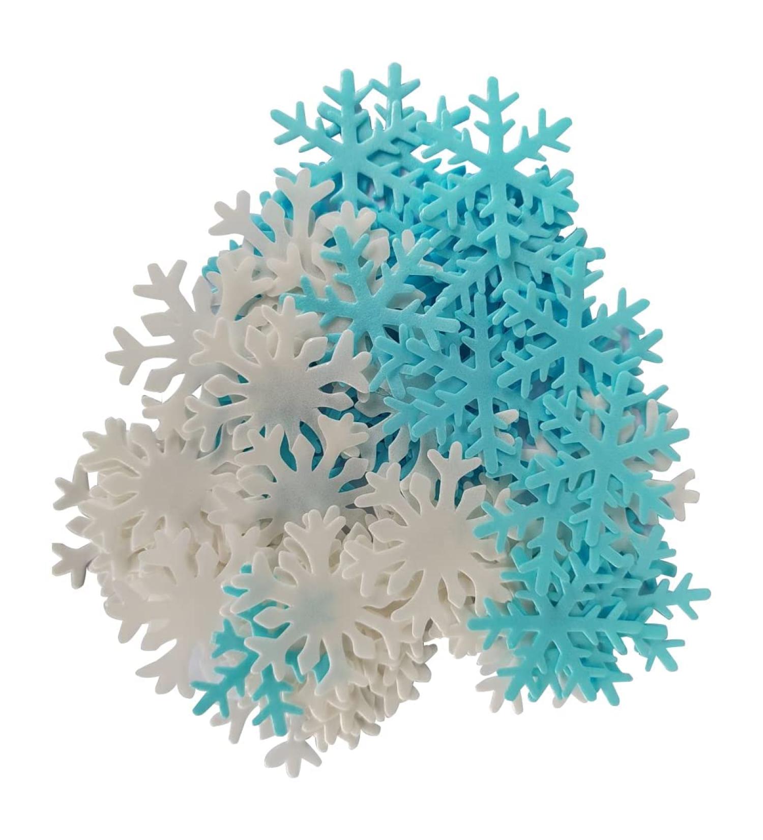 Tmade 50pcs Snowflakes Edible Cake Cupcake Toppers for Christmas Winter Theme Birthday Party Decoration - Buy Online on GoSupps.com