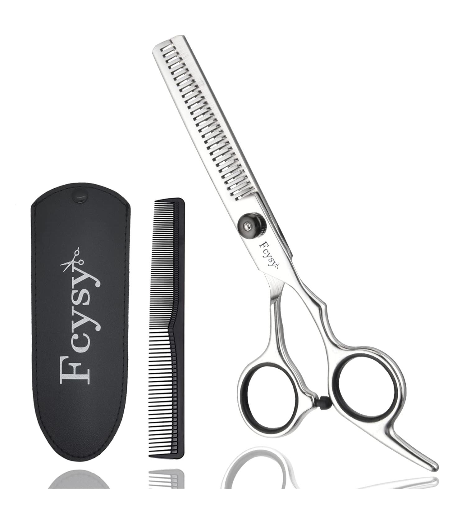 Fcysy 6 Inch Professional Thinning Shears for Hair Cutting - Barber Texturizing Scissors for Haircutting - Blending and Layering Scissors with Comb - Black Thinning Shears for Men, Women, and Dogs - Buy Online on GoSupps.com