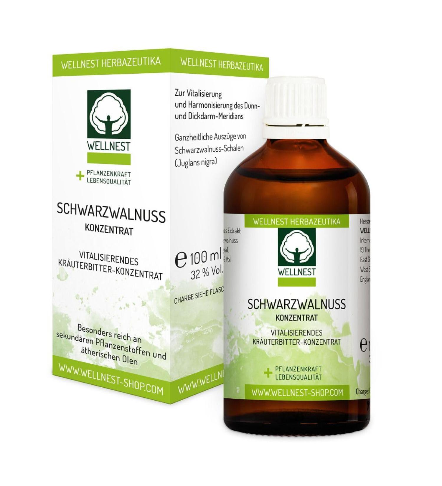 Wellnest Black walnut concentrate (1 x 100 ml) natural vegan handmade in Germany