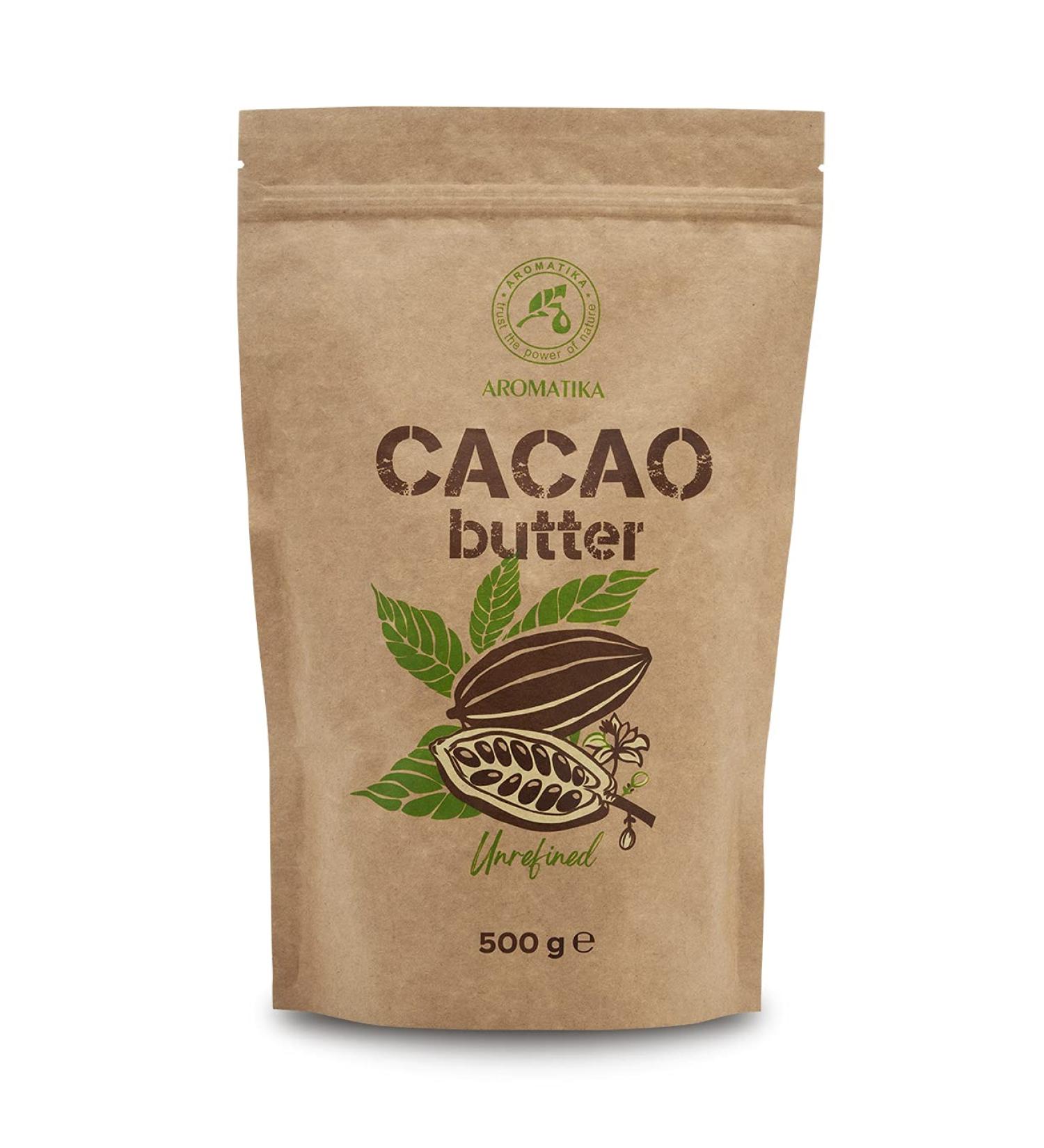 Cocoa Butter - 500g - Raw and Natural - Cold Pressed - Raw Food - Theobroma Cocoa - Superfood - Edible Cocoa Butter - Raw Cocoa - Buy Online on GoSupps.com