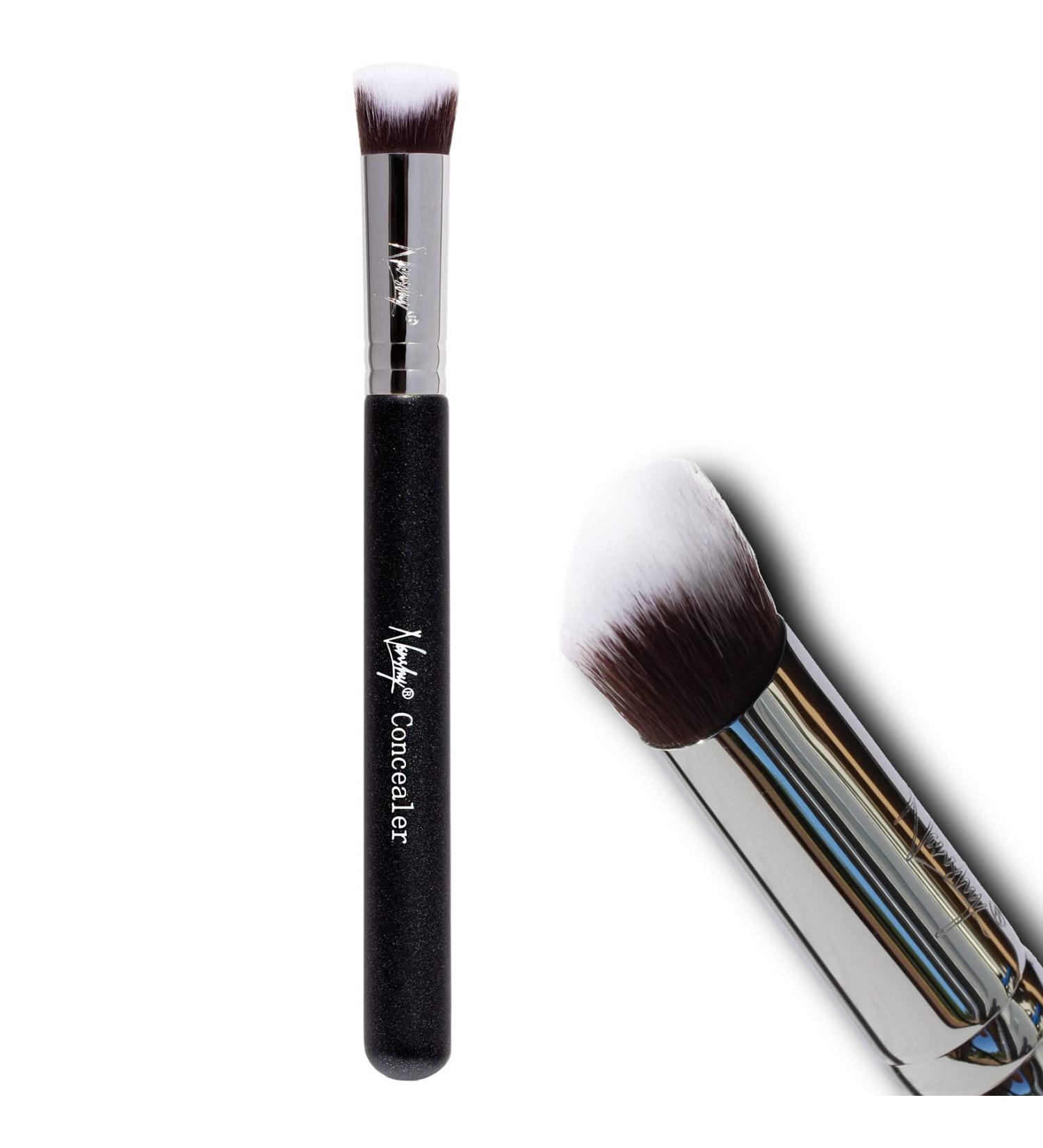 Nanshy 3D Under-Eye Blending Brush | Vegan Concealer Brush for Cream Fluid & Powder Makeup | Contour & Shape | Onyx Black - Buy Online on GoSupps.com