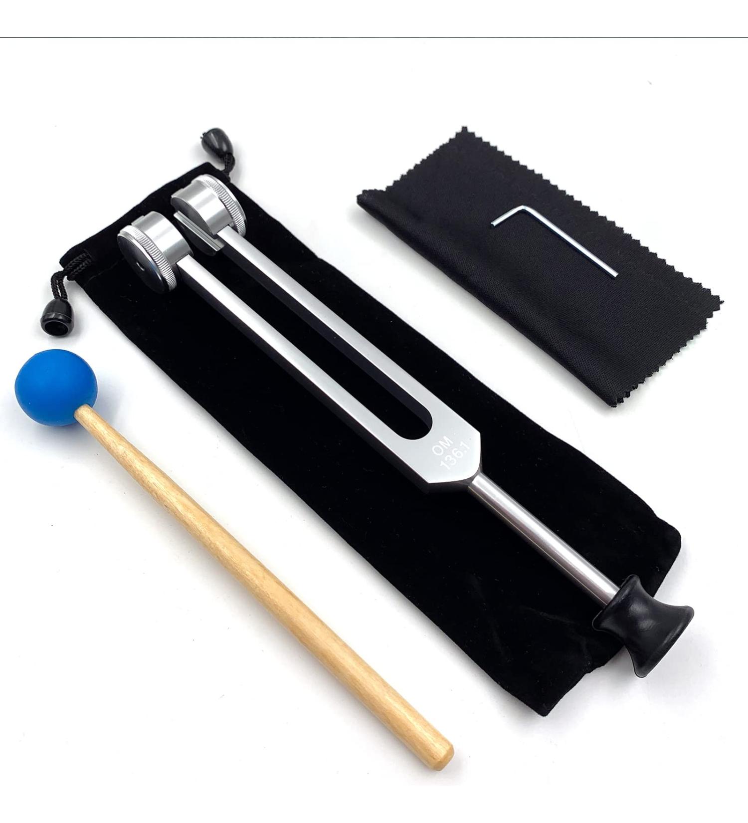 Buy OM 136.1Hz Weighted Tuning Fork - Heart Chakra Sound Healing Meditation & Immune Support - Silver - Buy Online on GoSupps.com