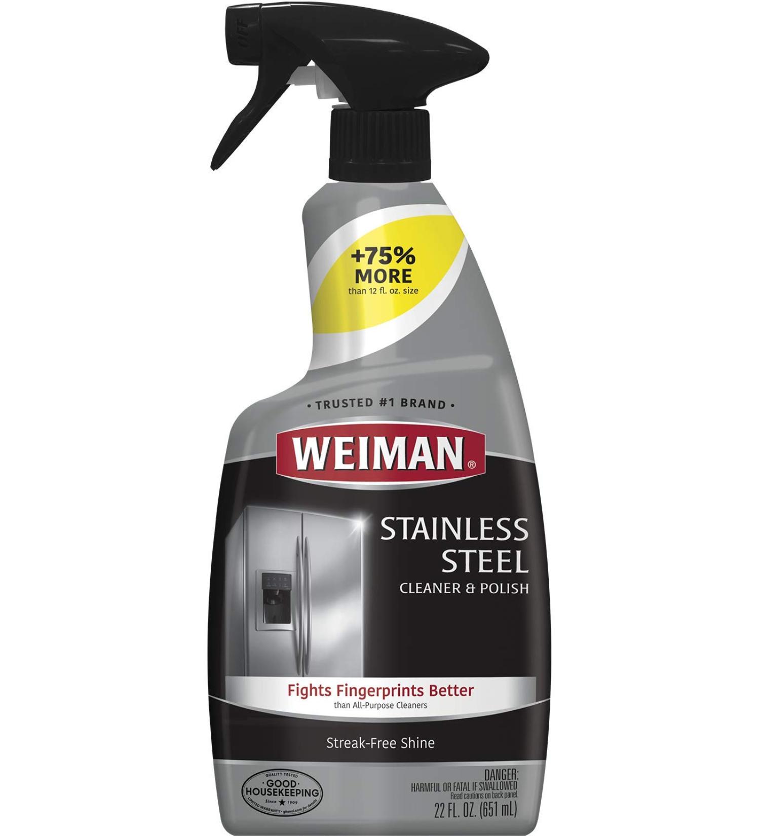 Weiman Stainless Steel Cleaner & Polish - Fingerprint Protection & Streak-Free Shine - 20 fl. Oz - International Shipping Available - Buy Online on GoSupps.com