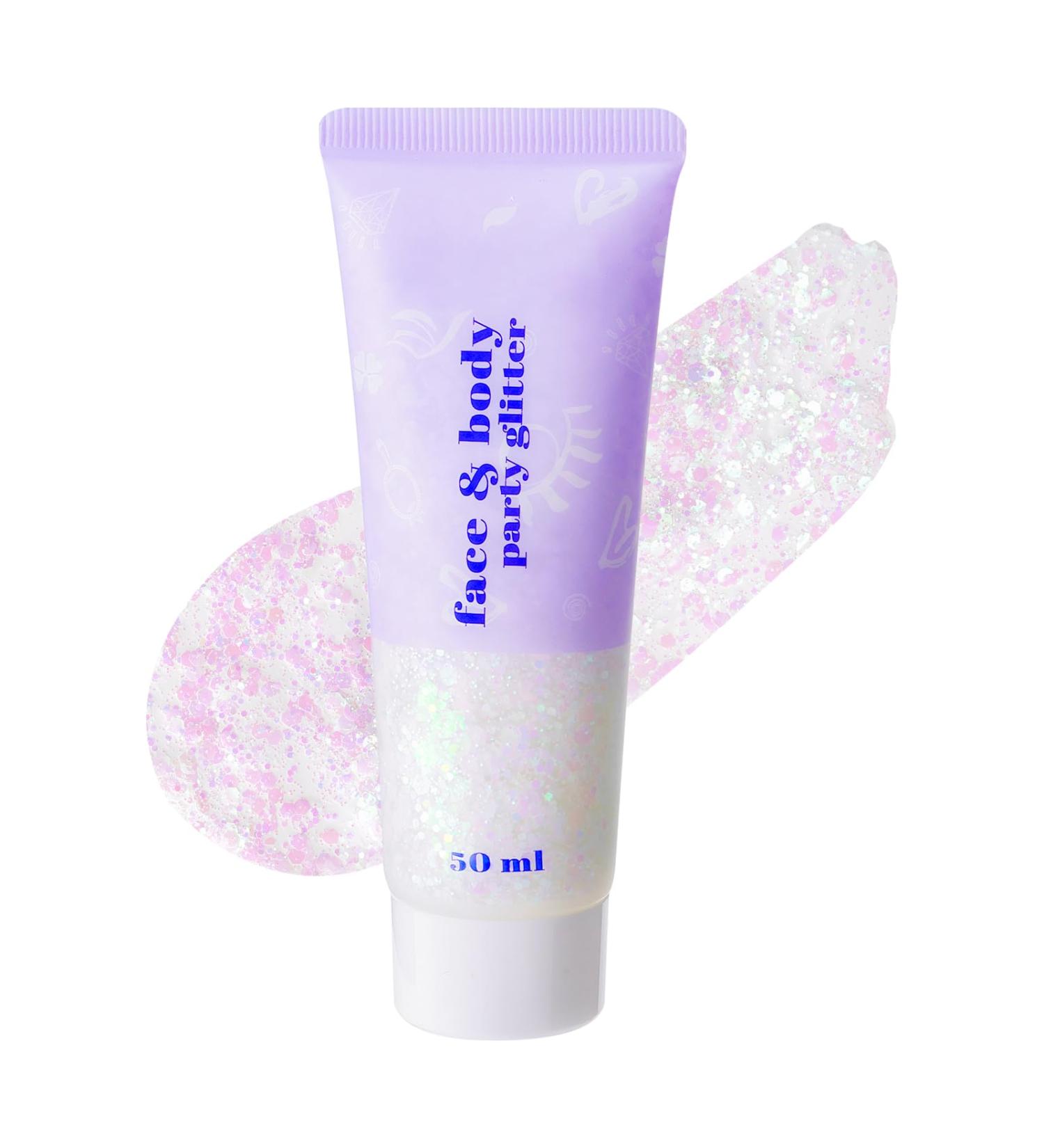  Prreal Body Glitter Gel Holographic Face Glitter Body Gel Rave Party Accessories Chunky Glitters for Face Hair Nails Cosmetic Laser Powder Festival Sequins Paint Makeup #Iridescent - Buy Online on GoSupps.com