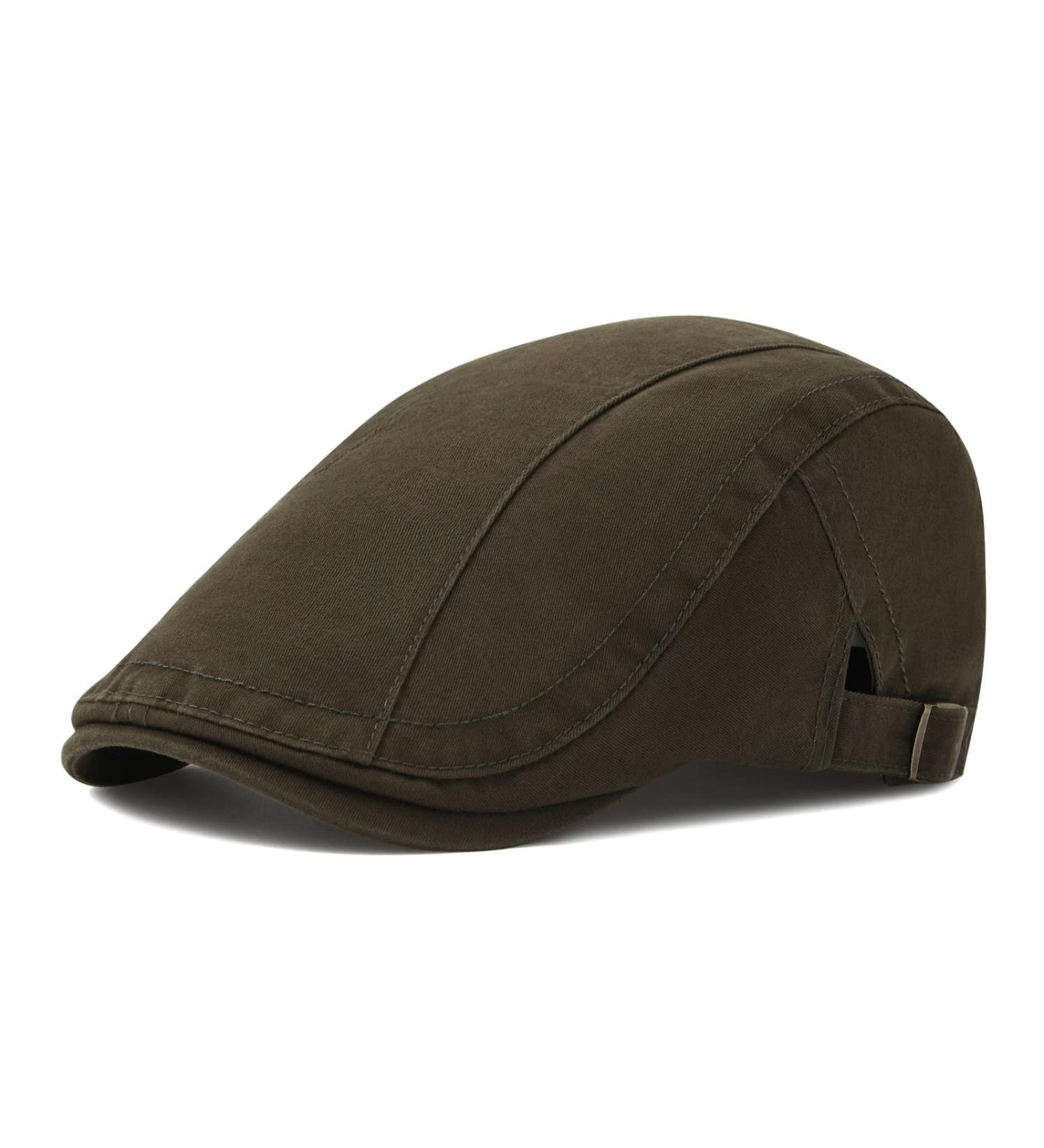 VOBOOM Men Cotton Newsboy Beret Hat Duckbill Buckle Cabbie Cap - Army Green - Buy Online on GoSupps.com
