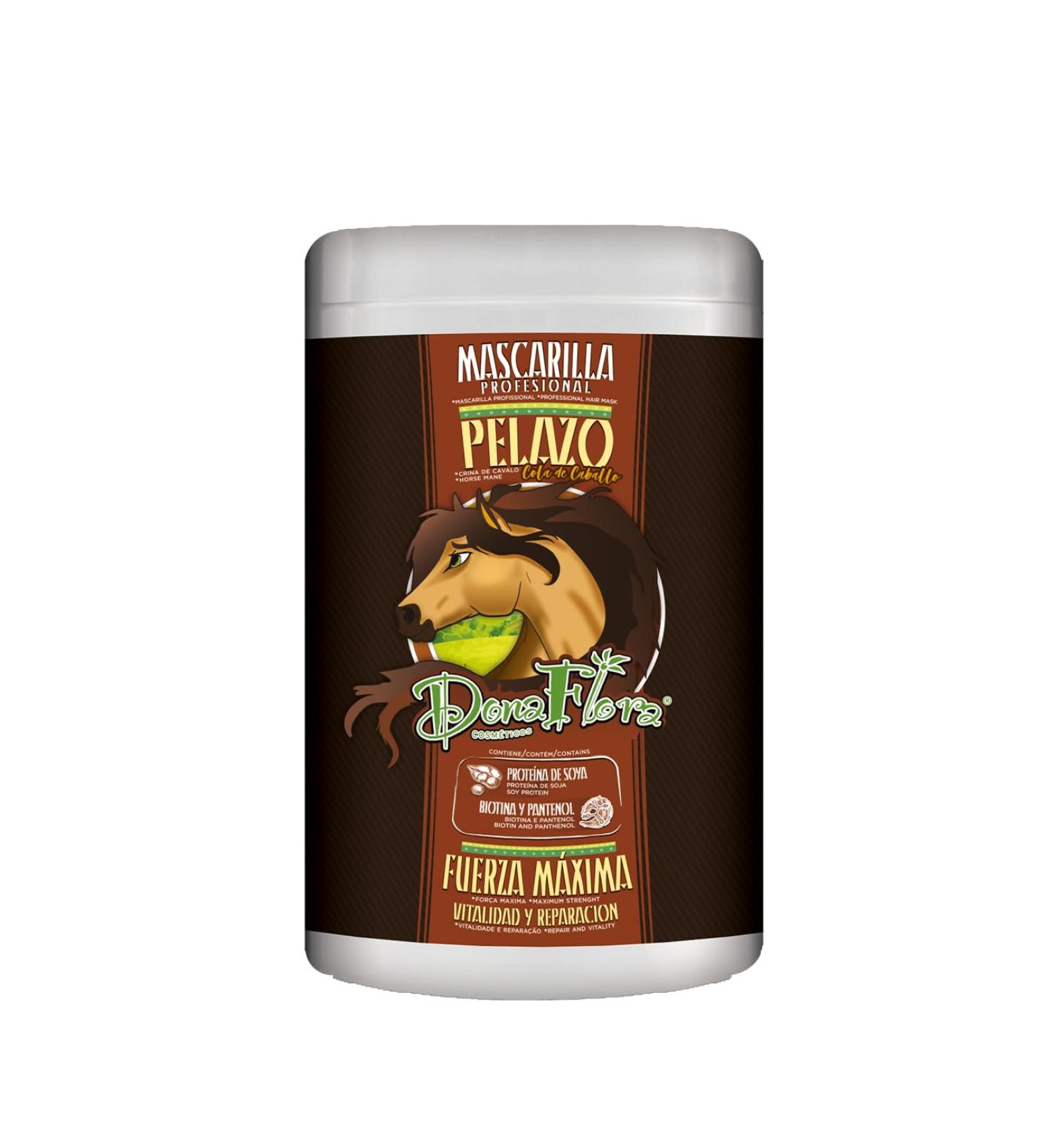 DONA FLORA - Maximum Strength Pelazo Mask | Strengthens and Nourishes | Without Sulfates or Parabens | Repairs and Protects | Shine and Volume - 100 g