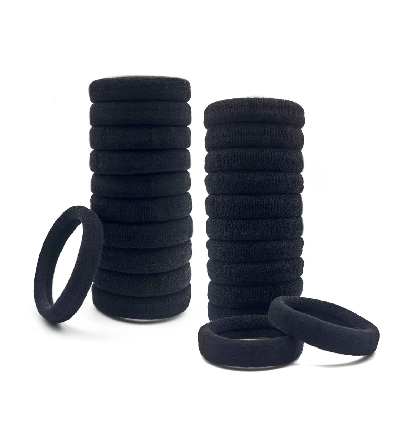 Yedtreg Hair Bobbles for Women 30 Pack Black Hair Ties No Damage Seamless Soft Hair Bands for Thick Curly Hair Strong Elastic Ponytail Holders Hair Accessories (Black Colour) - Buy Online on GoSupps.com