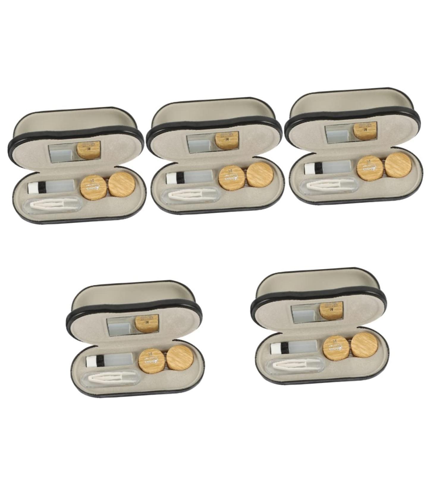 Zerodeko 5-Sentence Glasses Case - Dual Use Travel Kit with Tweezers Contact Liner & Wood Grain Design - Compact 15.8x7.4cm - Buy Online on GoSupps.com