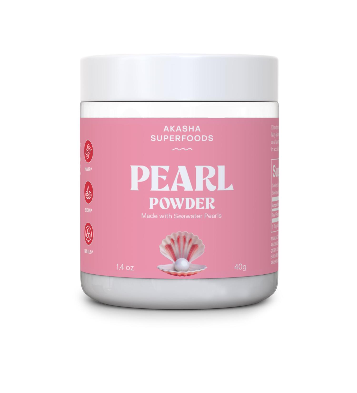 Akasha Superfoods Pearl Powder, Supports Collagen Production, Blend Into Drinks, Smoothies, or Skincare, Source of Calcium, Amino Acids, & Minerals, Gentle on Sensitive Skin, Gluten Free, 1.4 Oz - Buy Online on GoSupps.com
