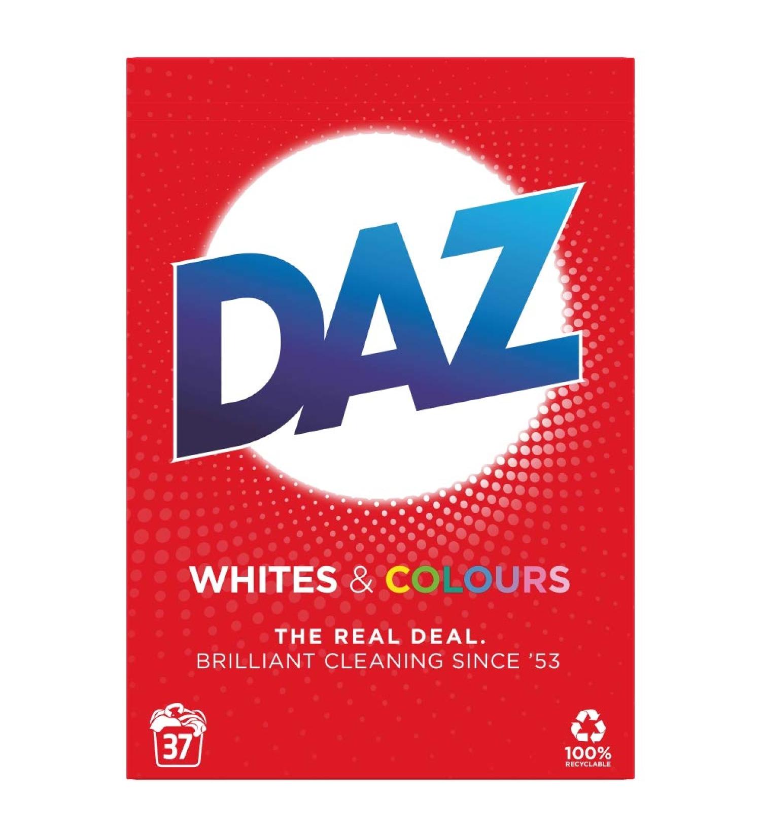 Daz Washing Powder Whites and Colours 37 Washes 2.4kg