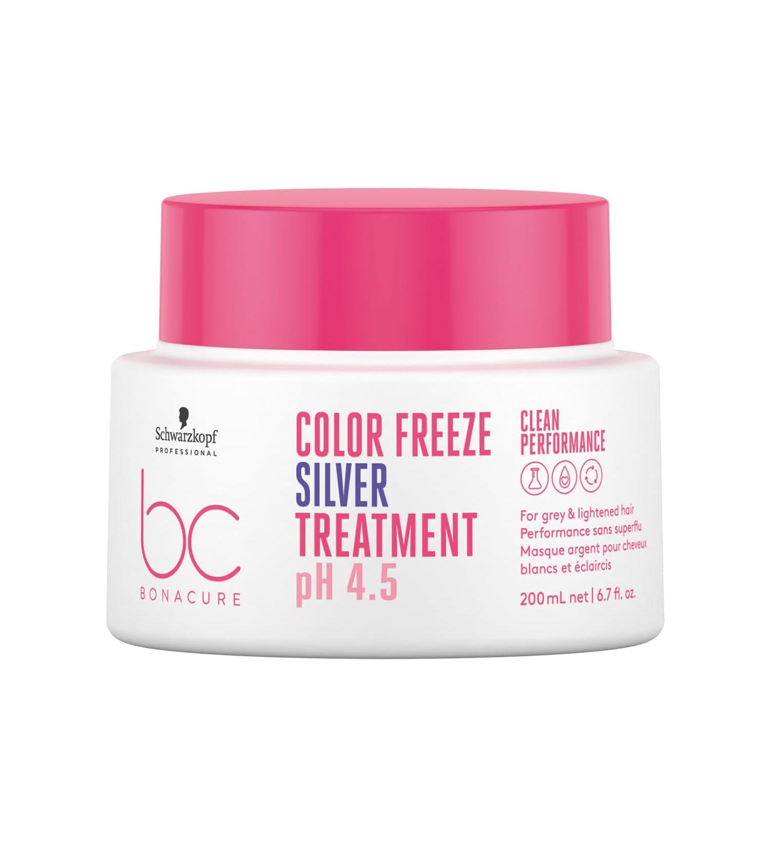 Schwarzkopf Professional Bonacure Color Freeze Silver Treatment Masque Capillaire Cr meux Cheveux Gris claircis clat Cendr Neutralise Les Tons Jaunes Complexe De Soins V gan pH 4.5 200 ml Agrume 200 g (Lot de 1) - Buy Online on GoSupps.com