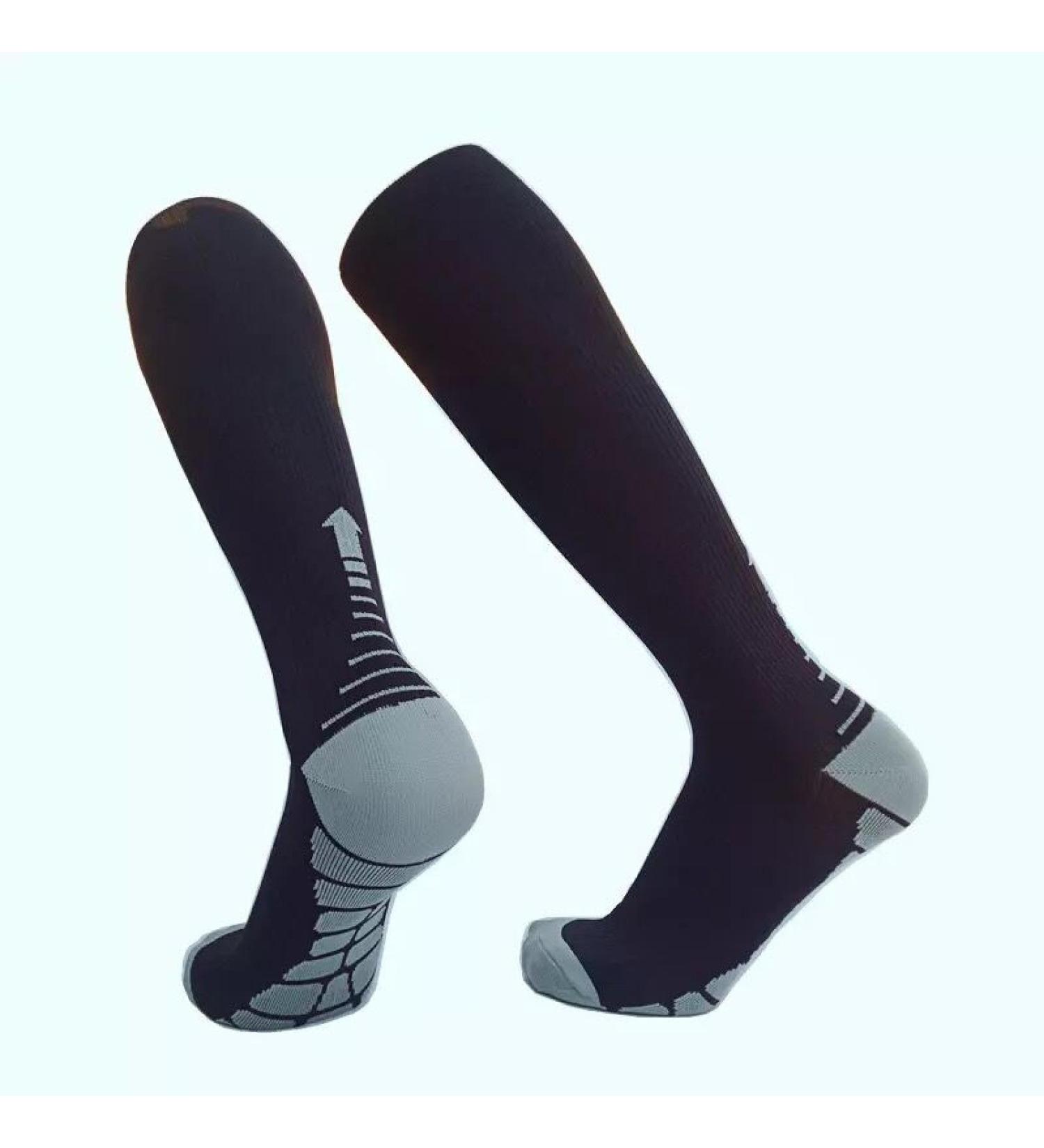 Zmerch Knee Compression Socks - Unisex Calf Support for Fitness & Outdoor Sports | Jump Rope Football Pressure Socks (Black Gray S-M) - Buy Online on GoSupps.com