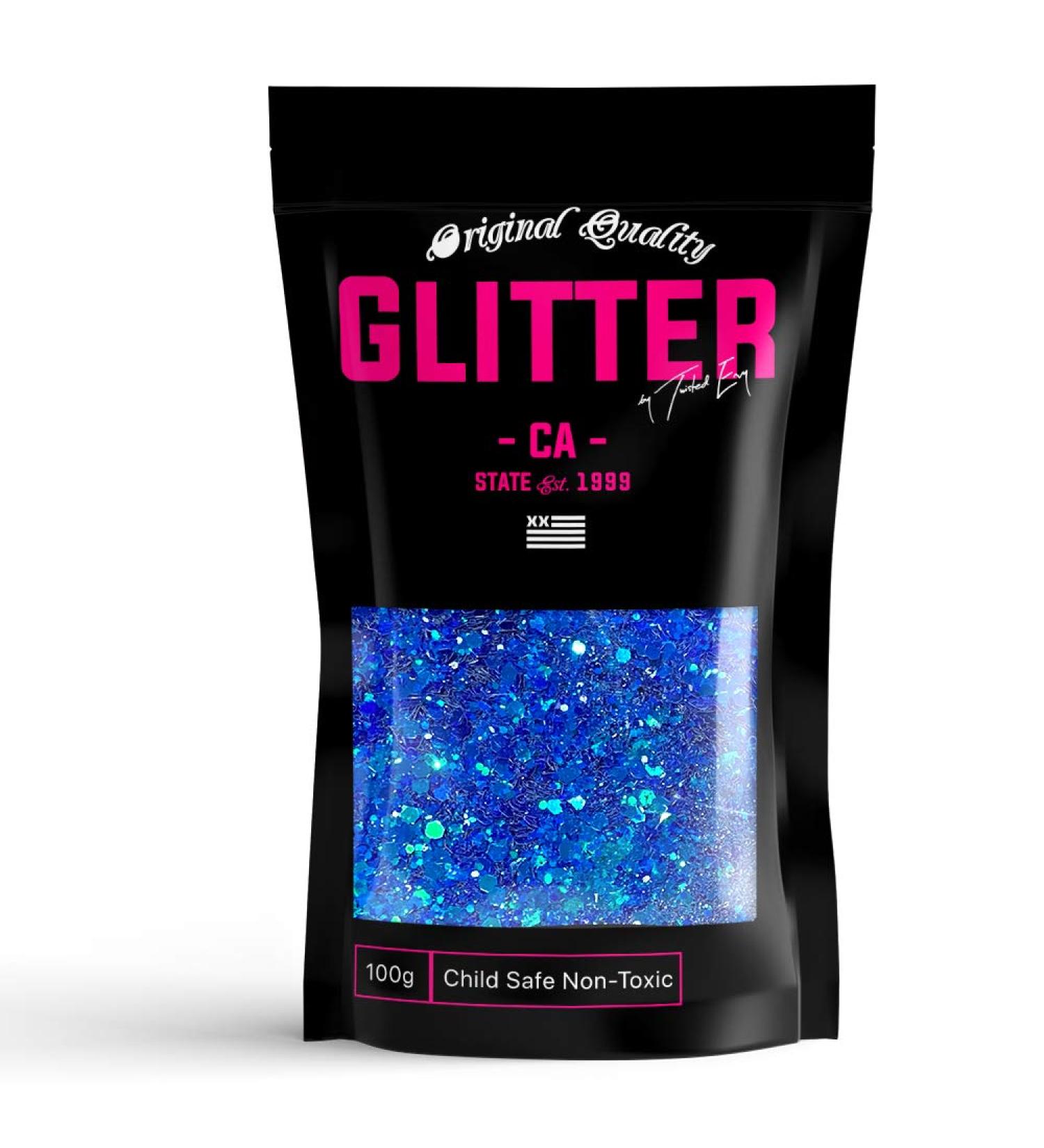 Sea Blue Chunky Glitter Mix - 100g Festival Cosmetic Glitter for Face, Body, Hair & Nails - Buy Online on GoSupps.com